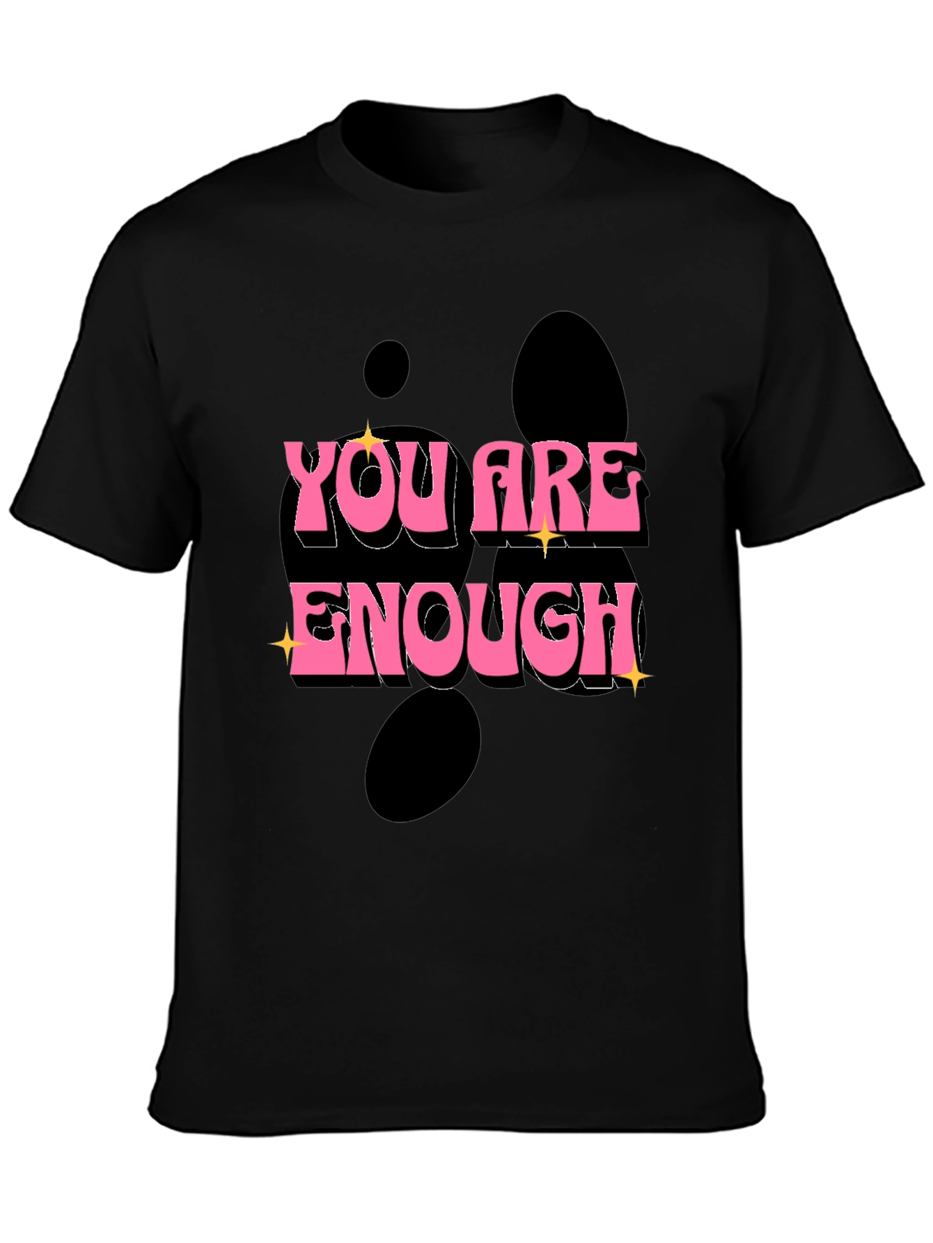 Black You Are Enough Graphic Tee - Black view 3