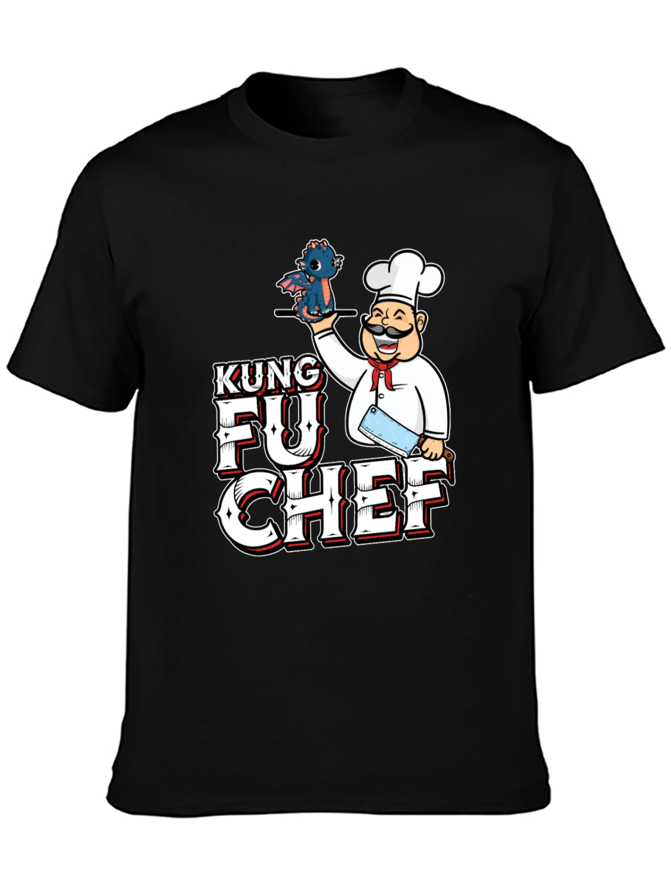 Black Kung Fu Chef Graphic T-Shirt view 3