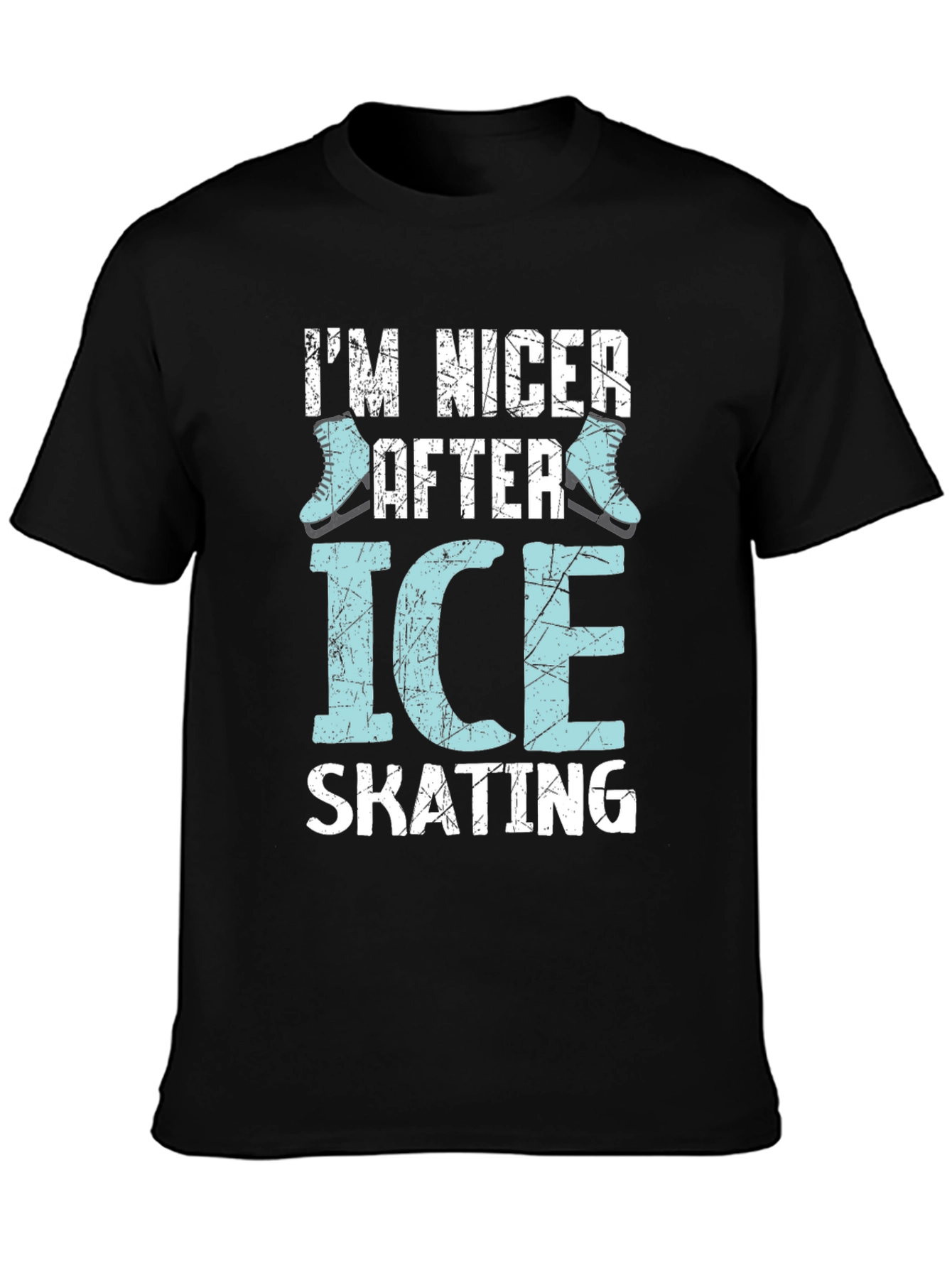 Black I'm Nicer After Ice Skating Graphic T-Shirt view 3