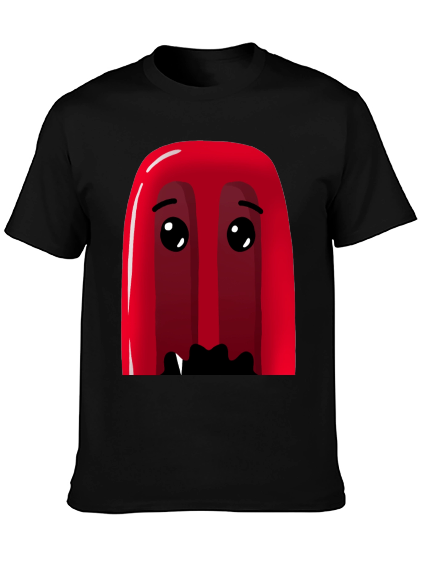 Black Red Cartoon Character Graphic Tee - Soft Cotton Blend view 3