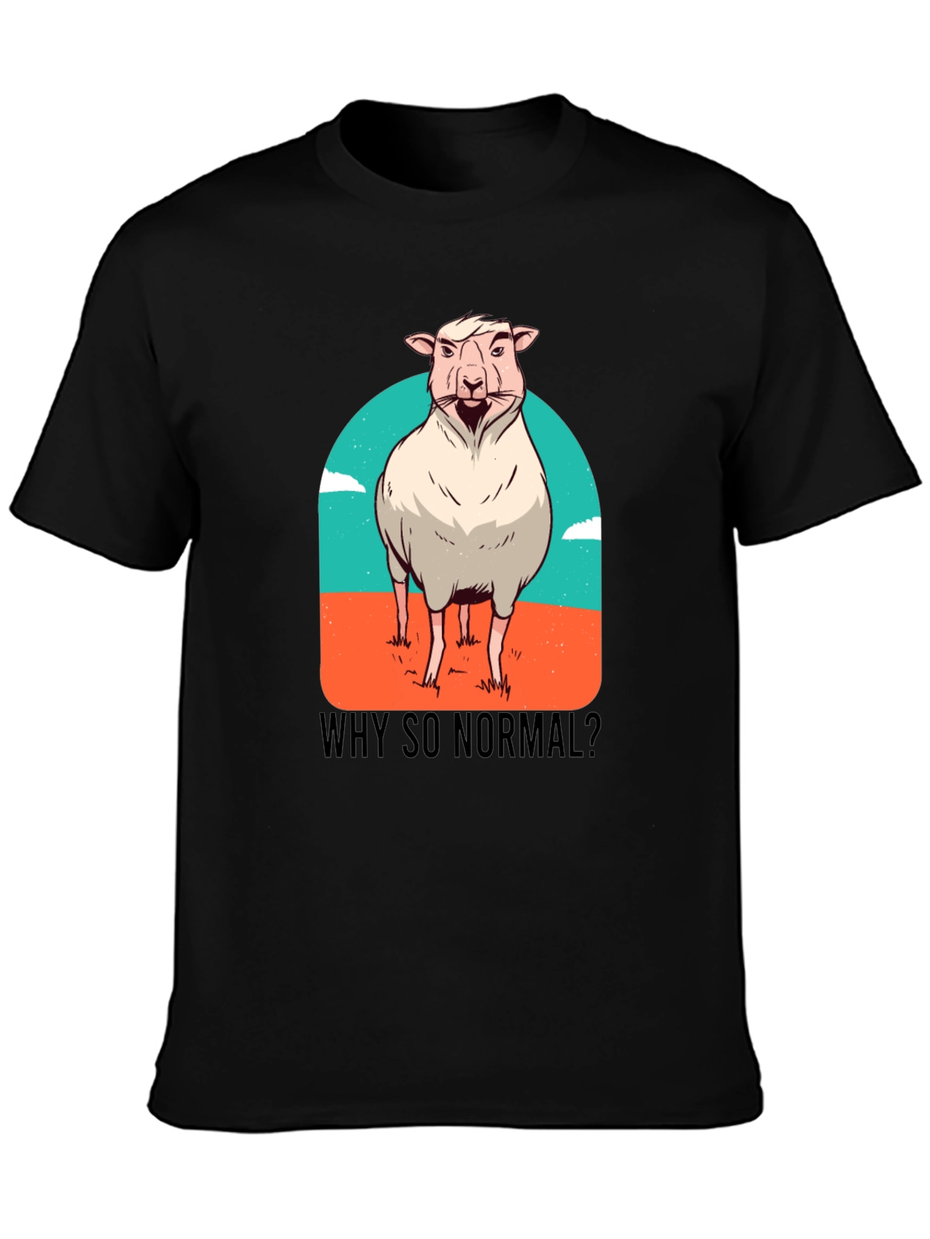 Black Why So Normal? Sheep Graphic T-Shirt view 3