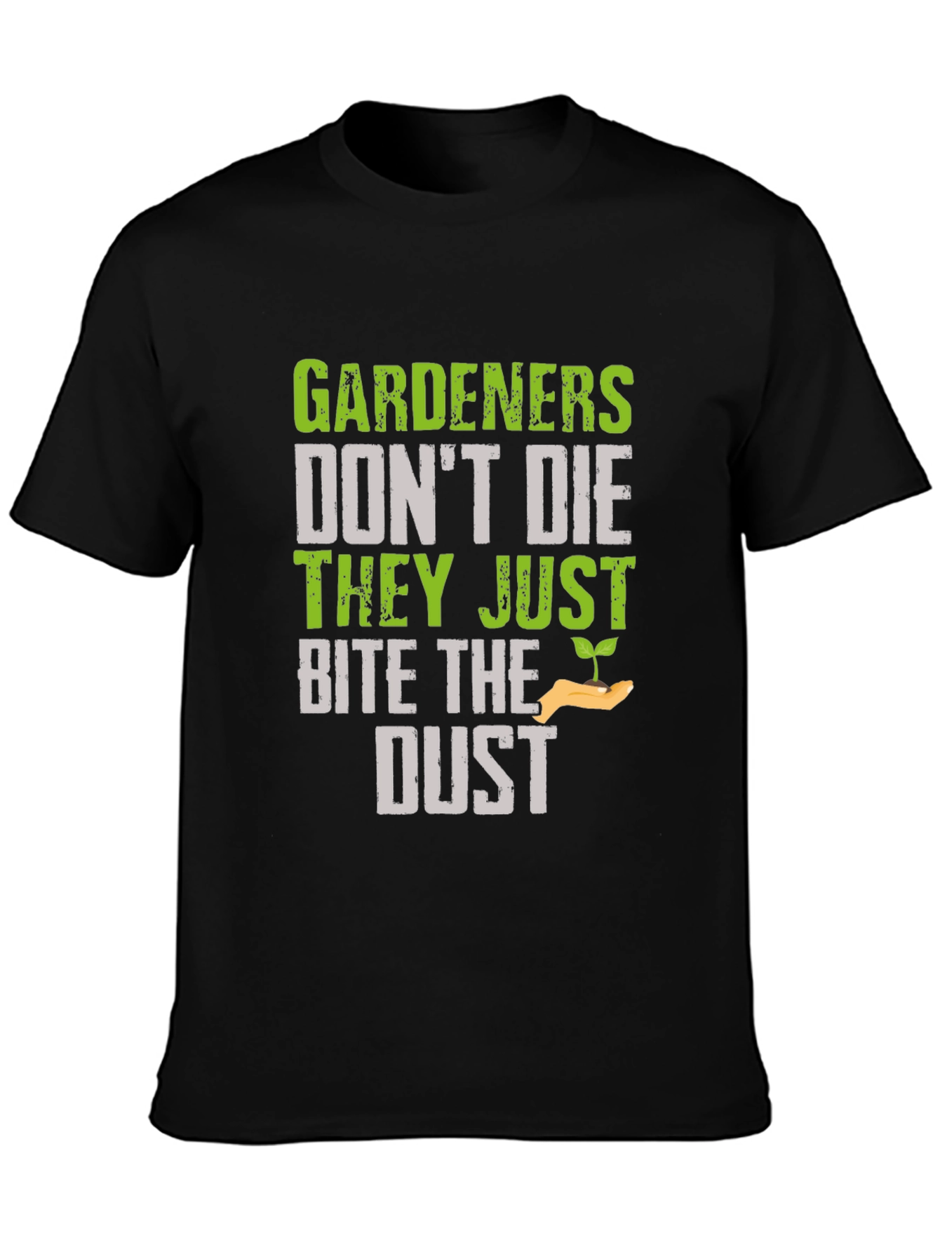 Black Gardener Bite the Dust Novelty Graphic T-Shirt view 3