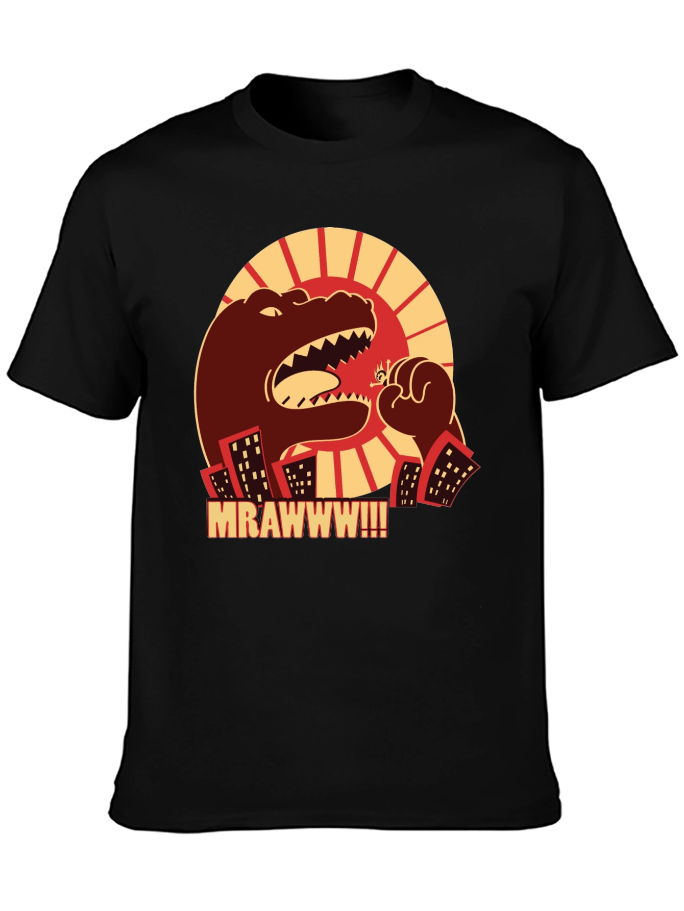 Black Monster Attack Graphic Tee view 3