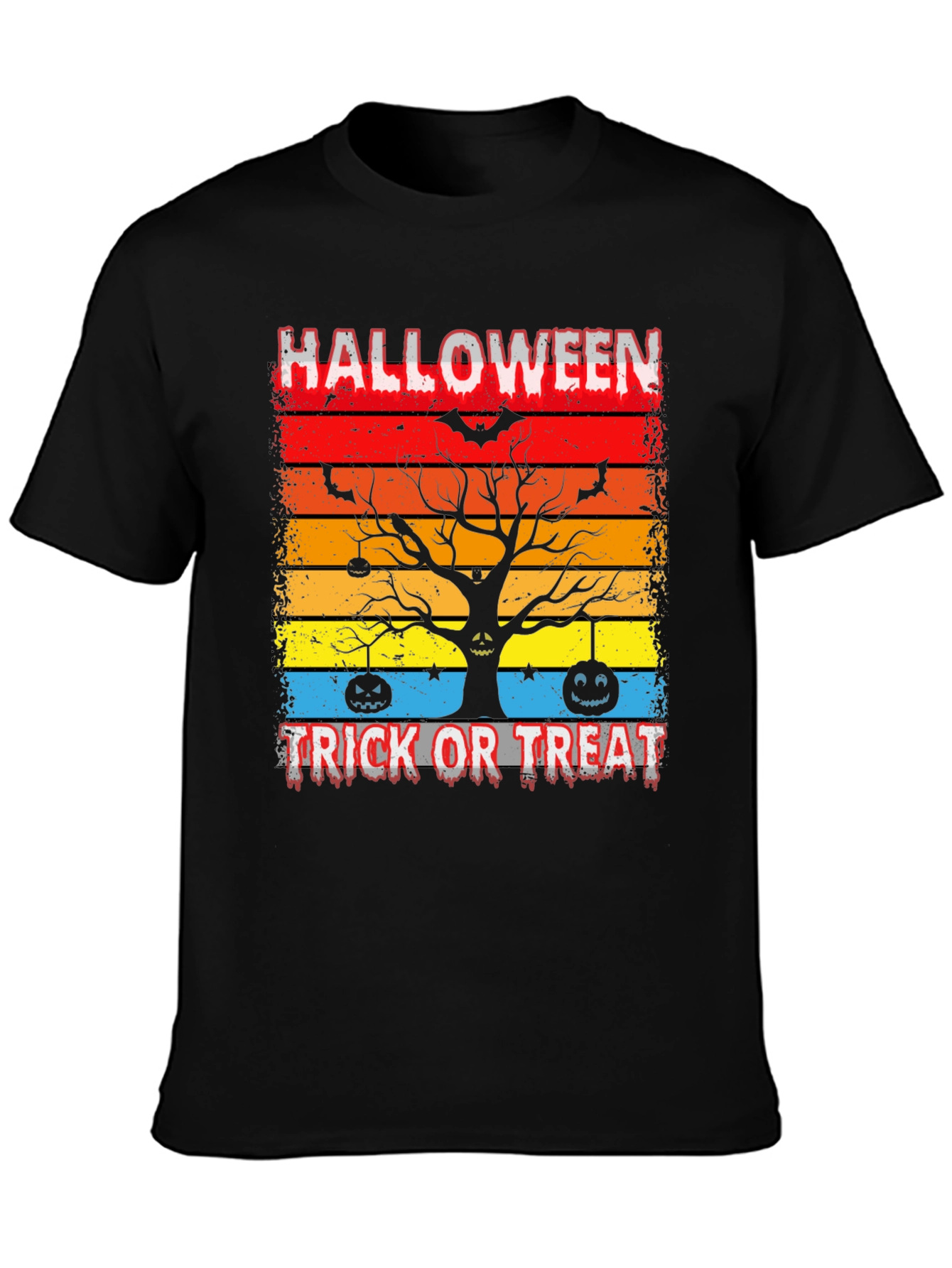 Black Halloween Trick or Treat T-Shirt view 3
