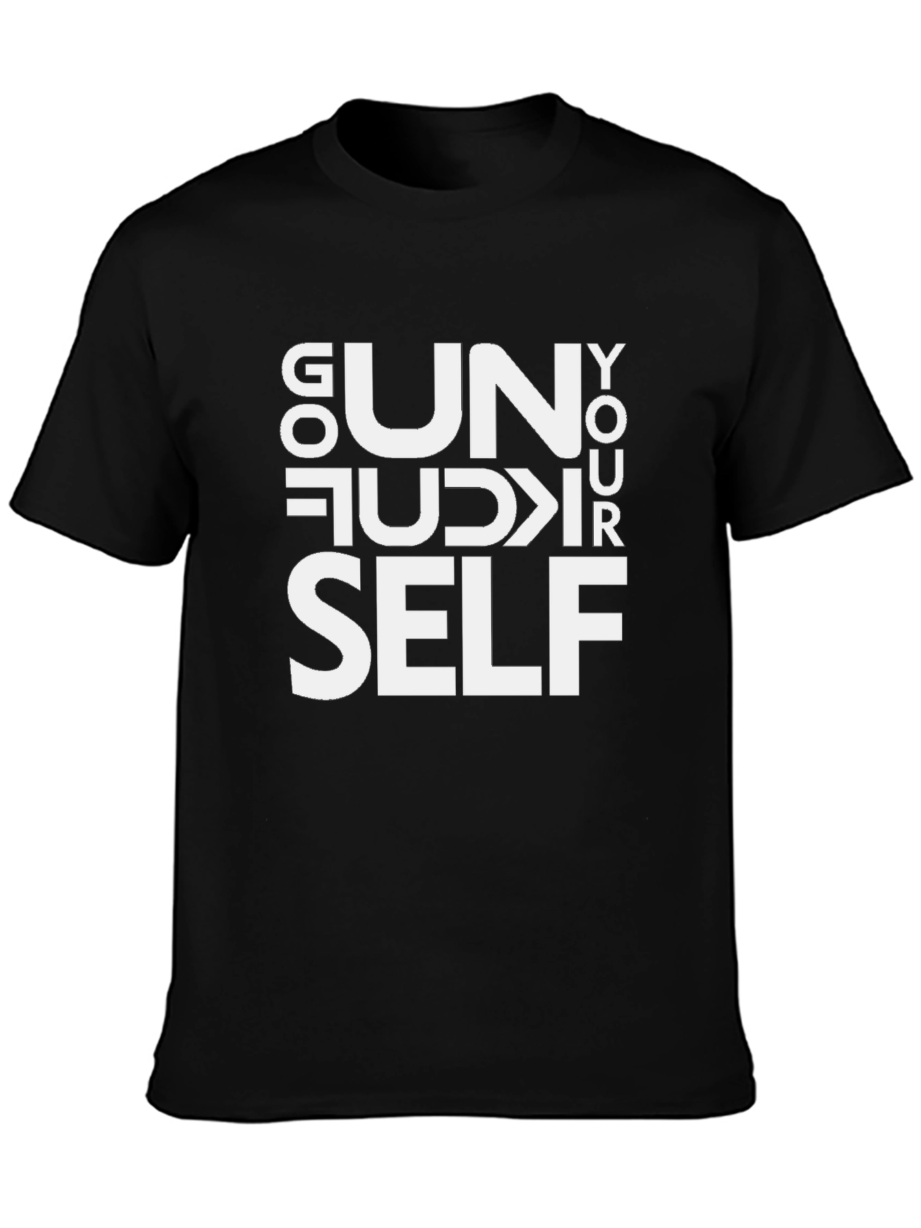 Black Go Un-F Yourself T-Shirt | Funny Sarcastic Tee view 3