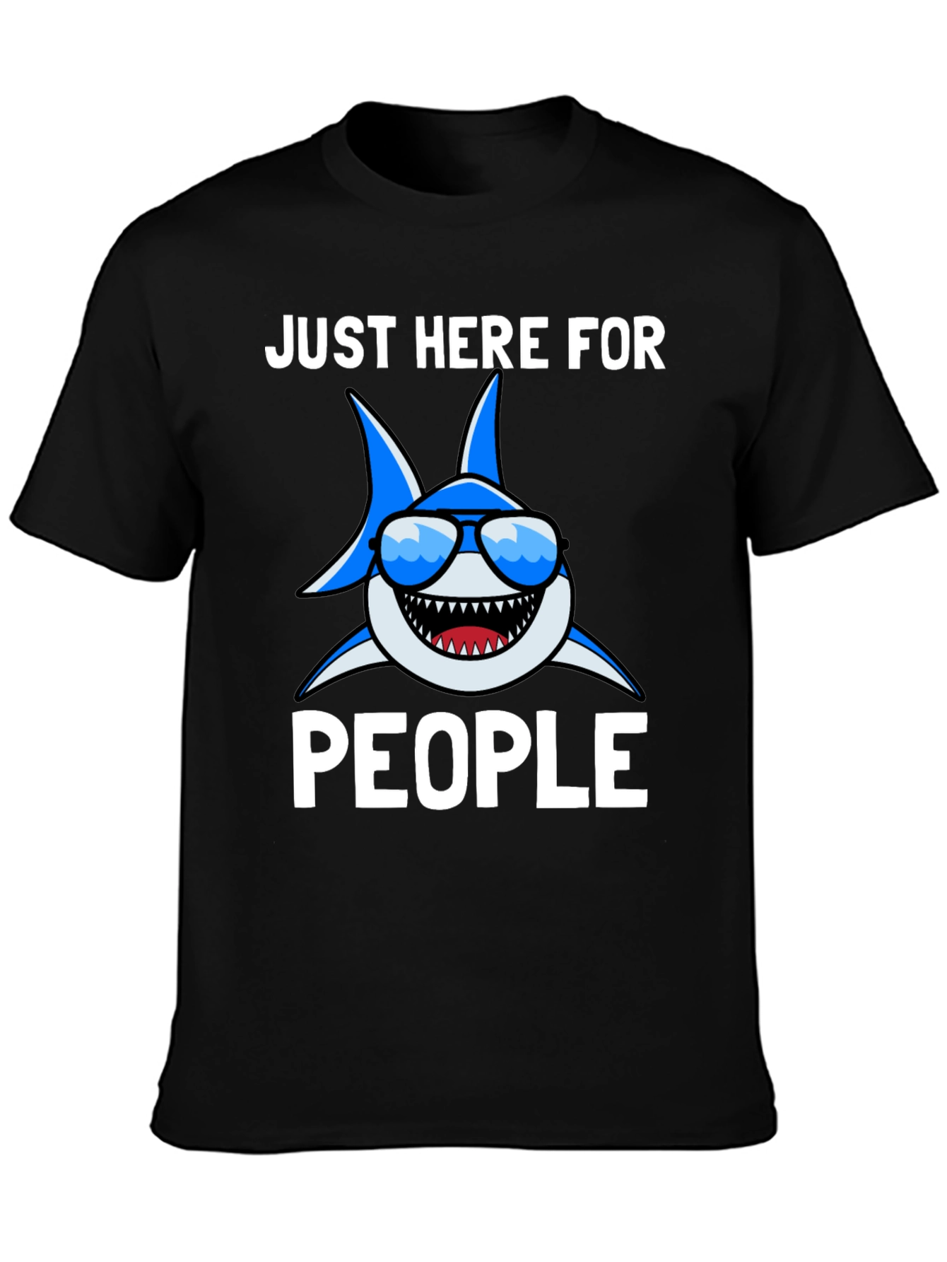 Black Shark Lover T-Shirt - Just Here for People view 3