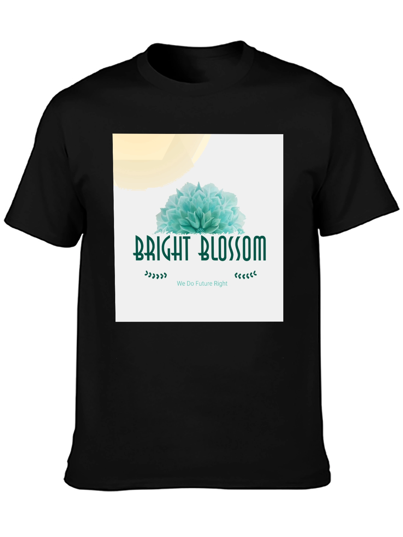 Black Bright Blossom Graphic Tee - Soft Cotton Blend view 3