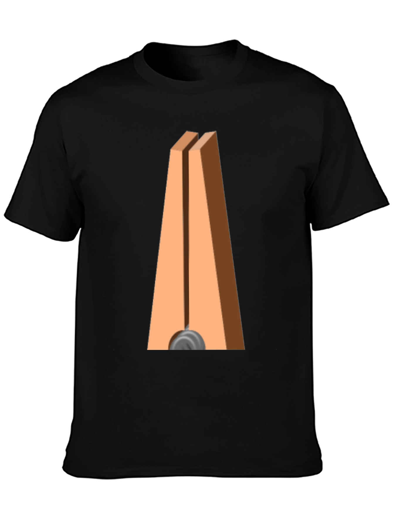 Black Novelty Clothespin Graphic Tee - Quirky Casual Wear view 3