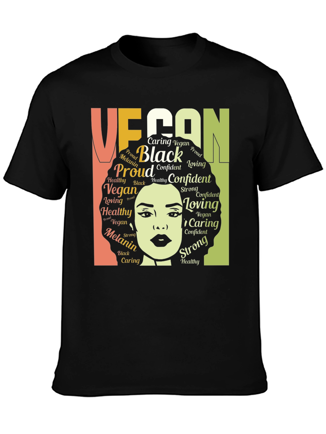 Black Vegan Black Melanin Proud T-Shirt view 3