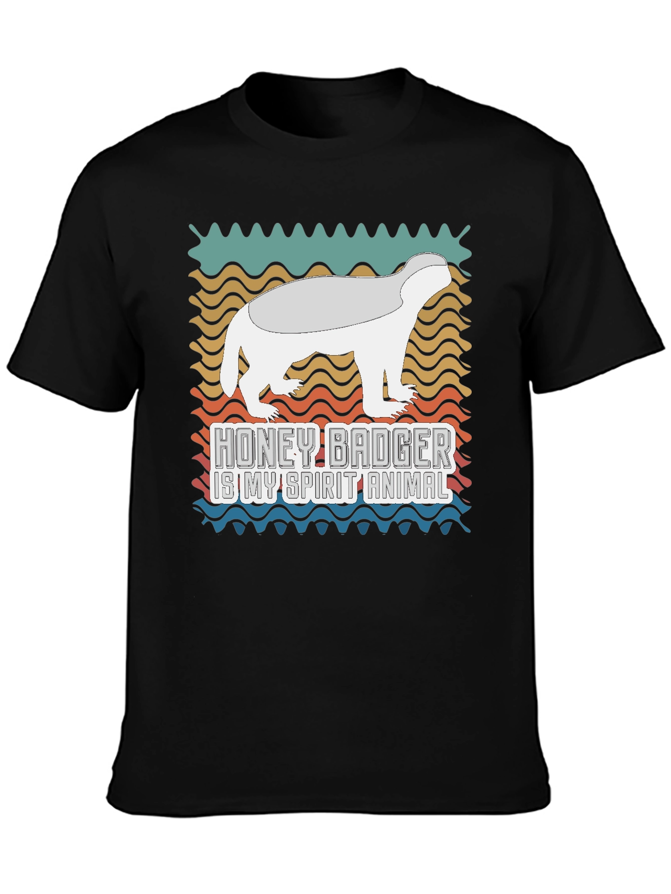 Black Honey Badger Spirit Animal Graphic Tee view 3