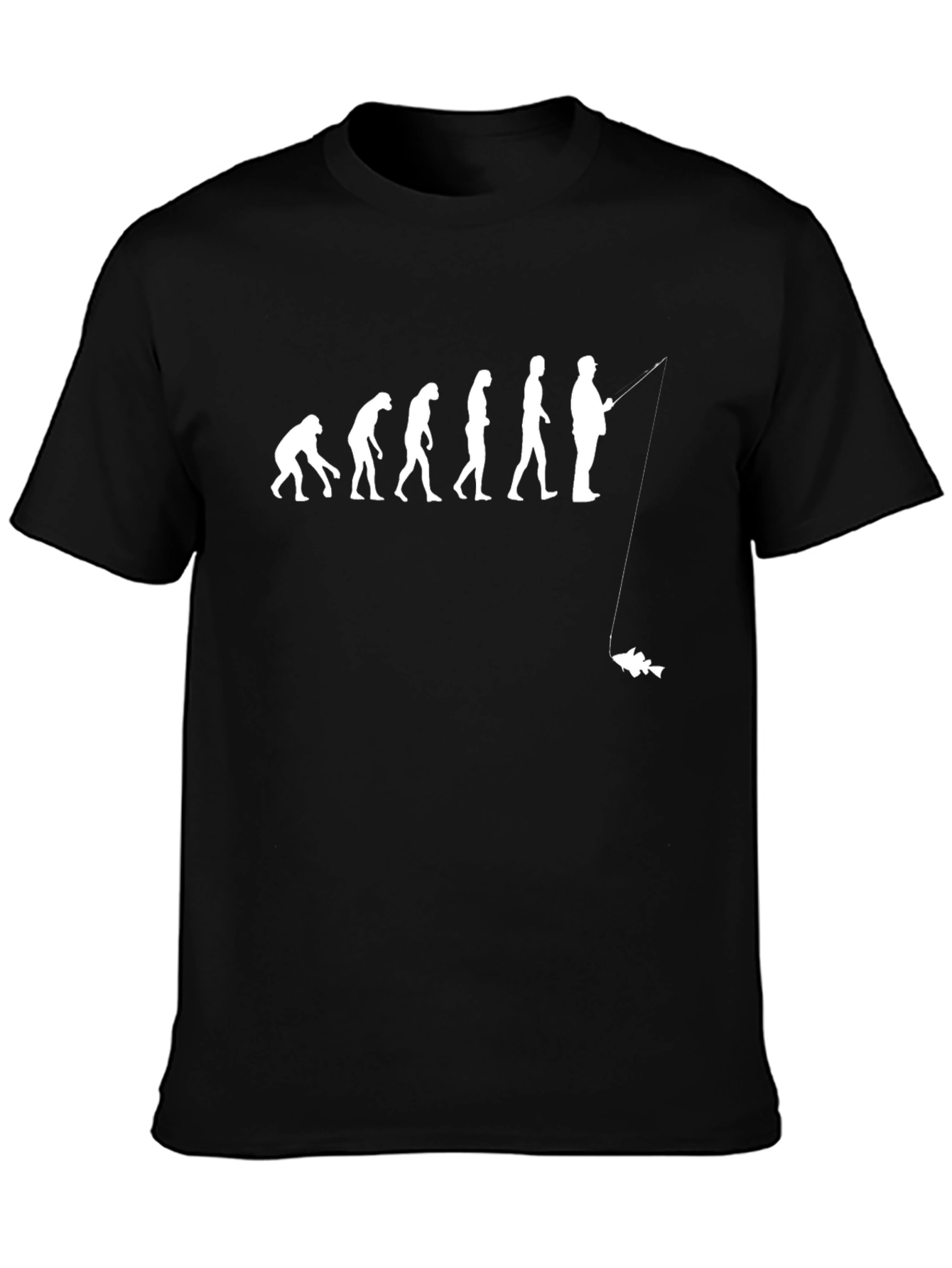 Black Evolution of a Fisherman T-Shirt - Black view 3
