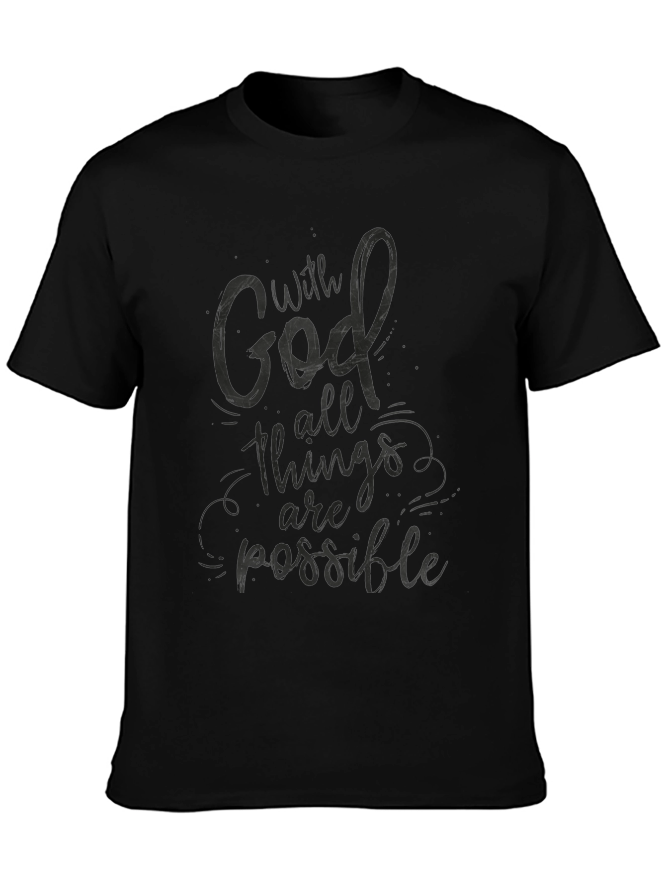 Black With God All Things Are Possible T-Shirt view 3