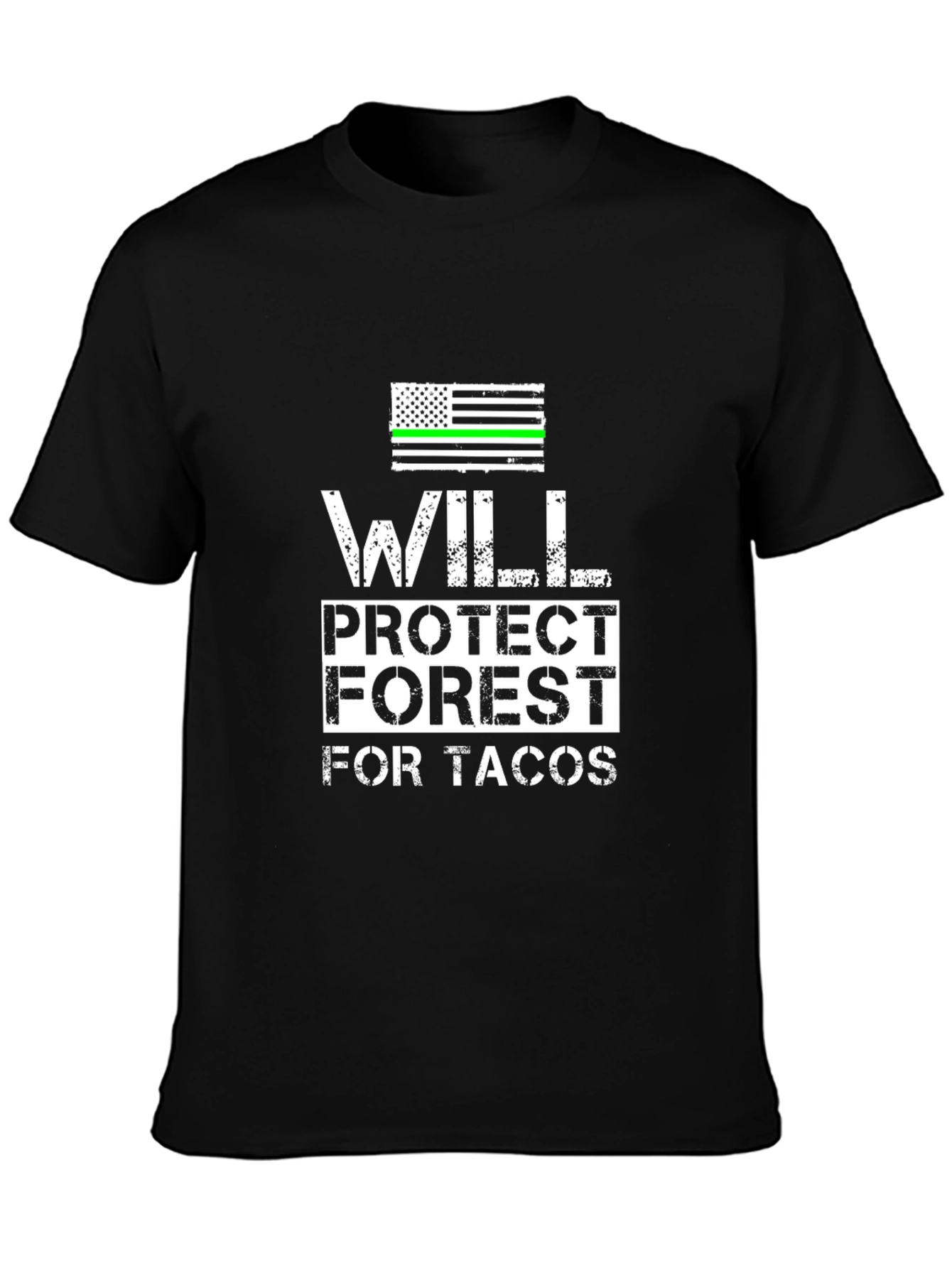 Black Will Protect Forest for Tacos Graphic Tee view 3