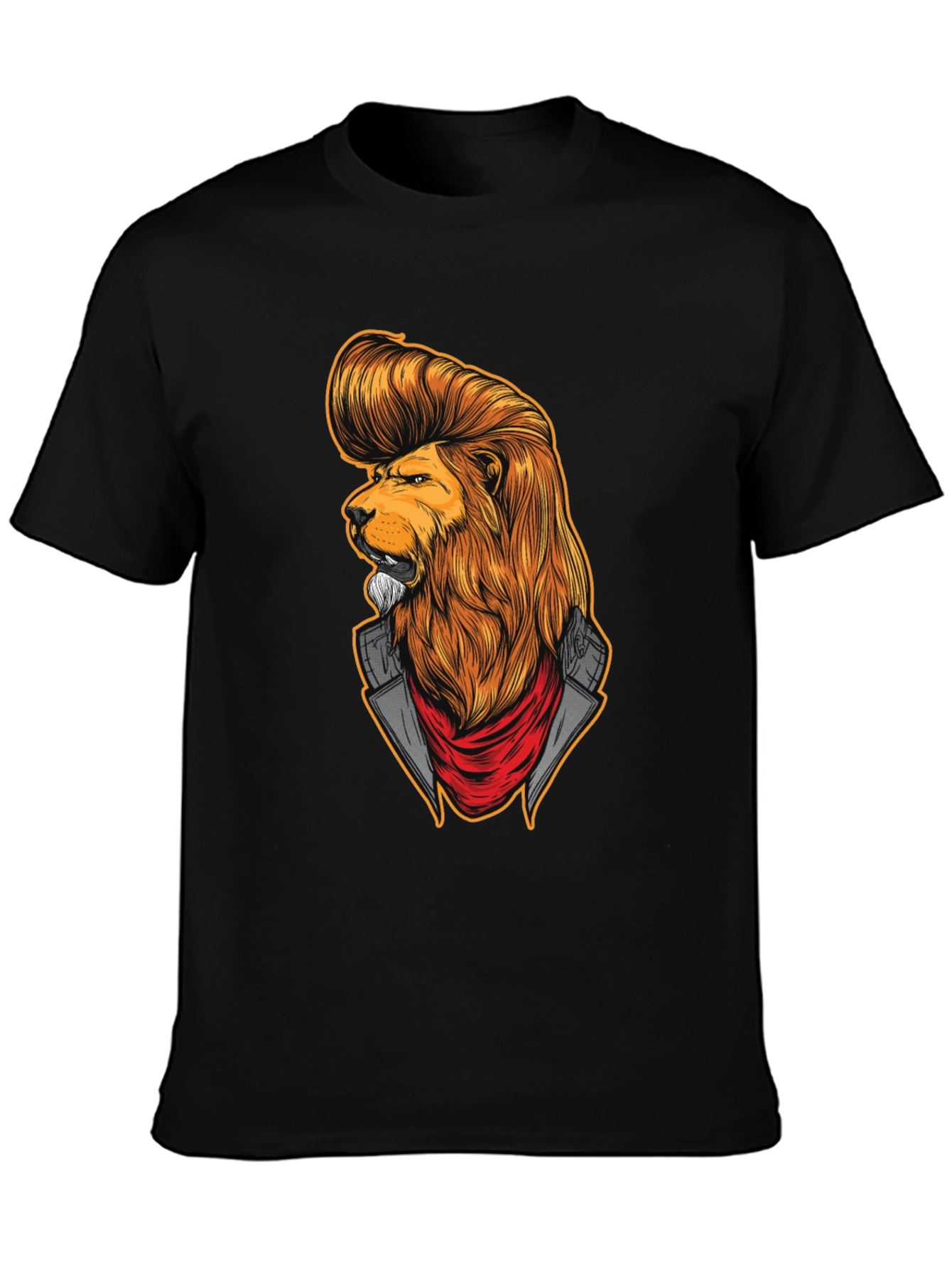 Black Lion Rockabilly T-Shirt - Cool Graphic Tee view 3