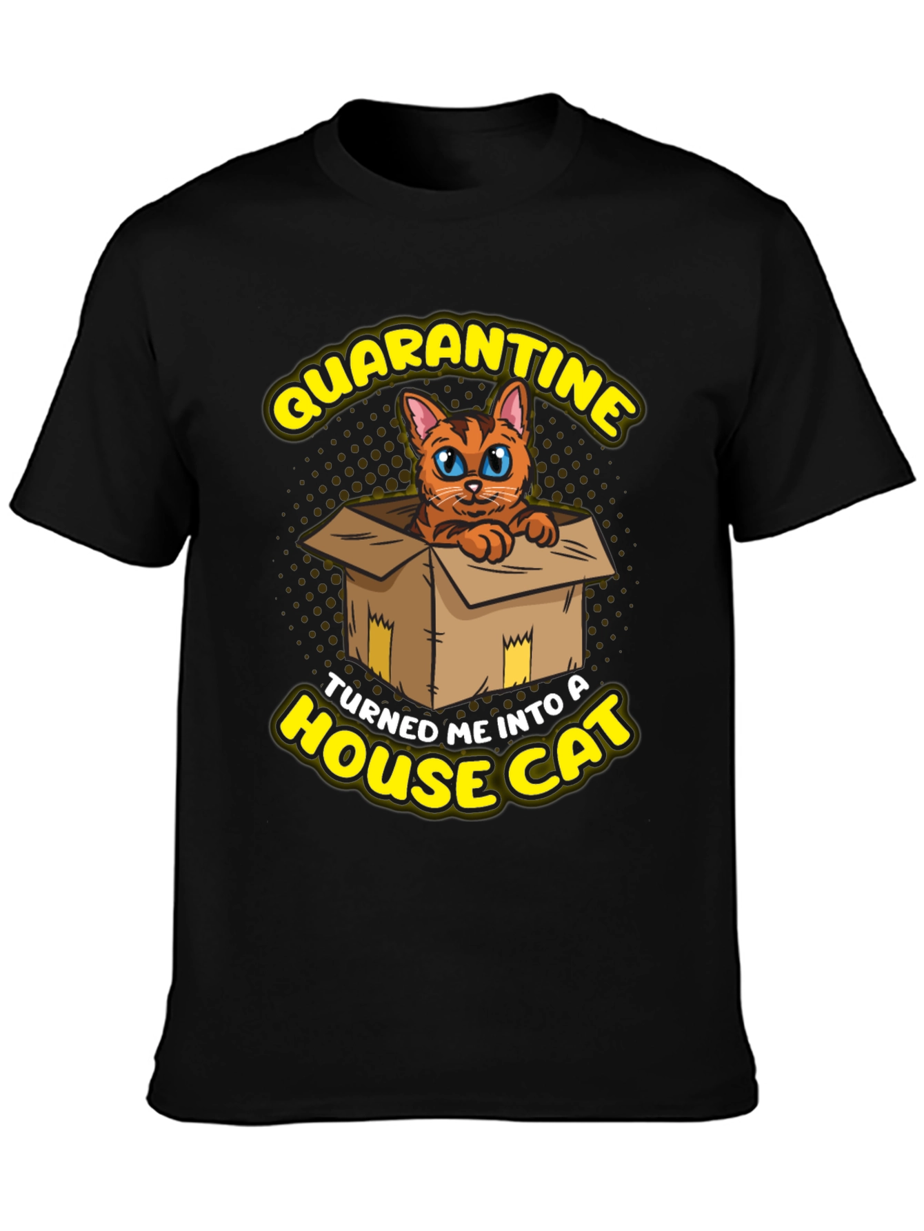 Black Quarantine House Cat Graphic Tee view 3