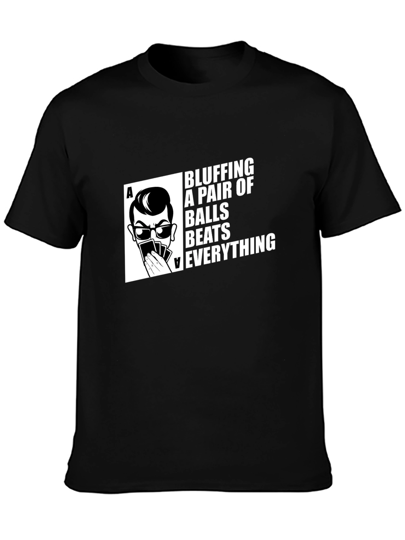 Black Bluffing Balls Graphic Tee - Poker T-Shirt view 3