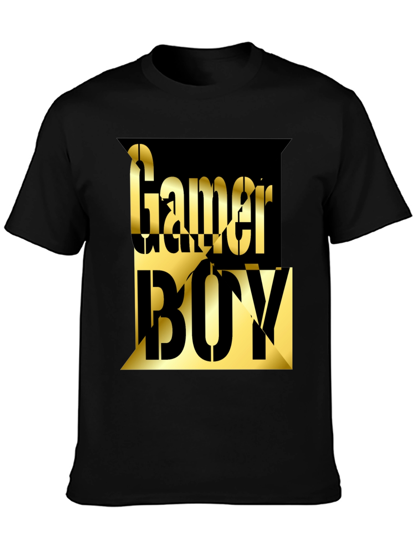 Black Gamer Boy Graphic Tee - Black Cotton Blend view 3