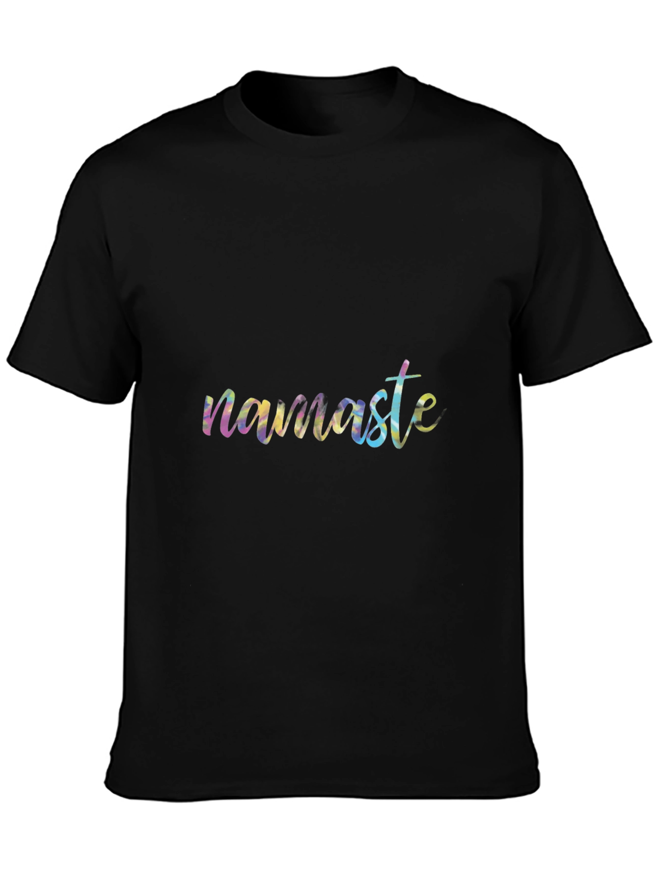Black Namaste Tie-Dye Graphic Black T-Shirt view 3