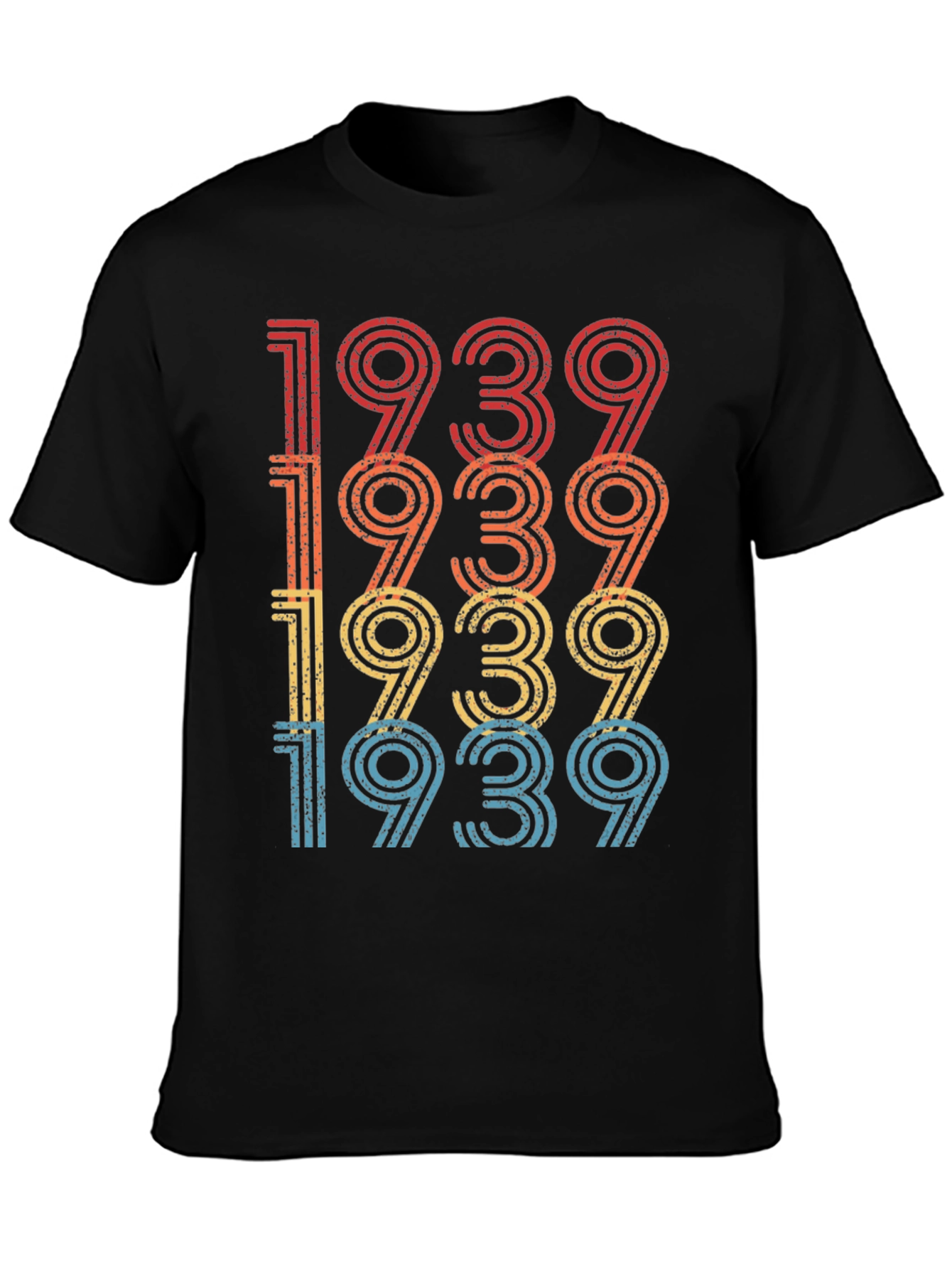 Black Vintage 1939 T-Shirt Retro Birthday Gift view 3