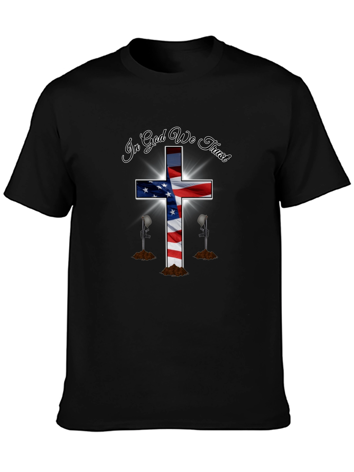 Black Patriotic Christian T-Shirt - In God We Trust view 3
