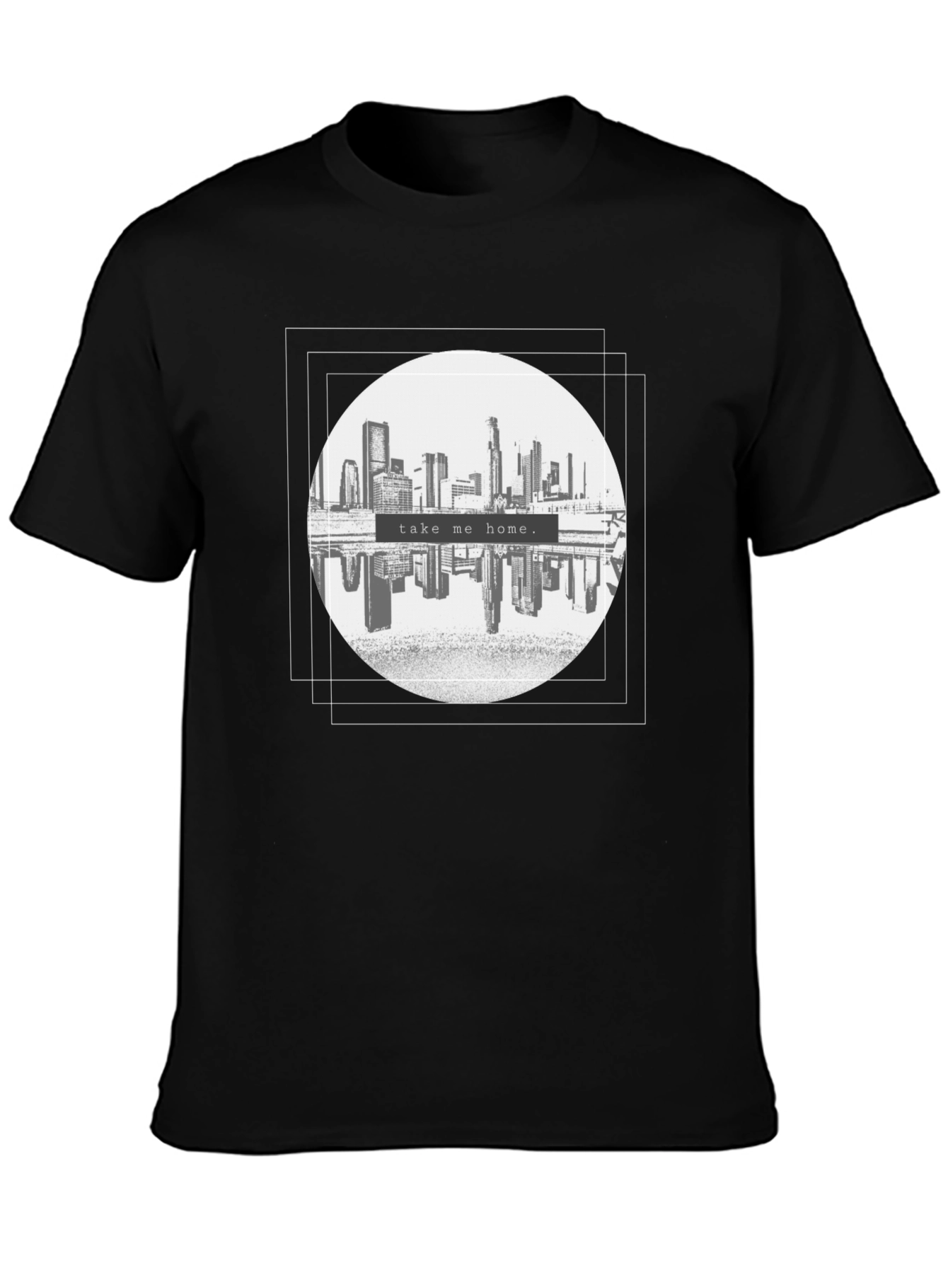 Black Cityscape Graphic Tee - Take Me Home T-Shirt view 3