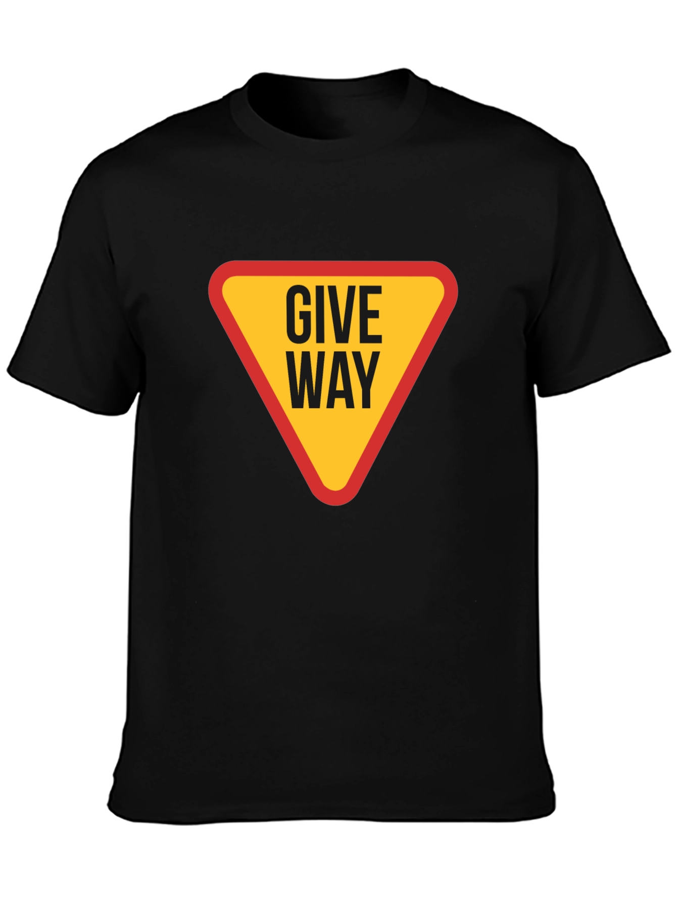 Black Give Way Traffic Sign T-Shirt view 3