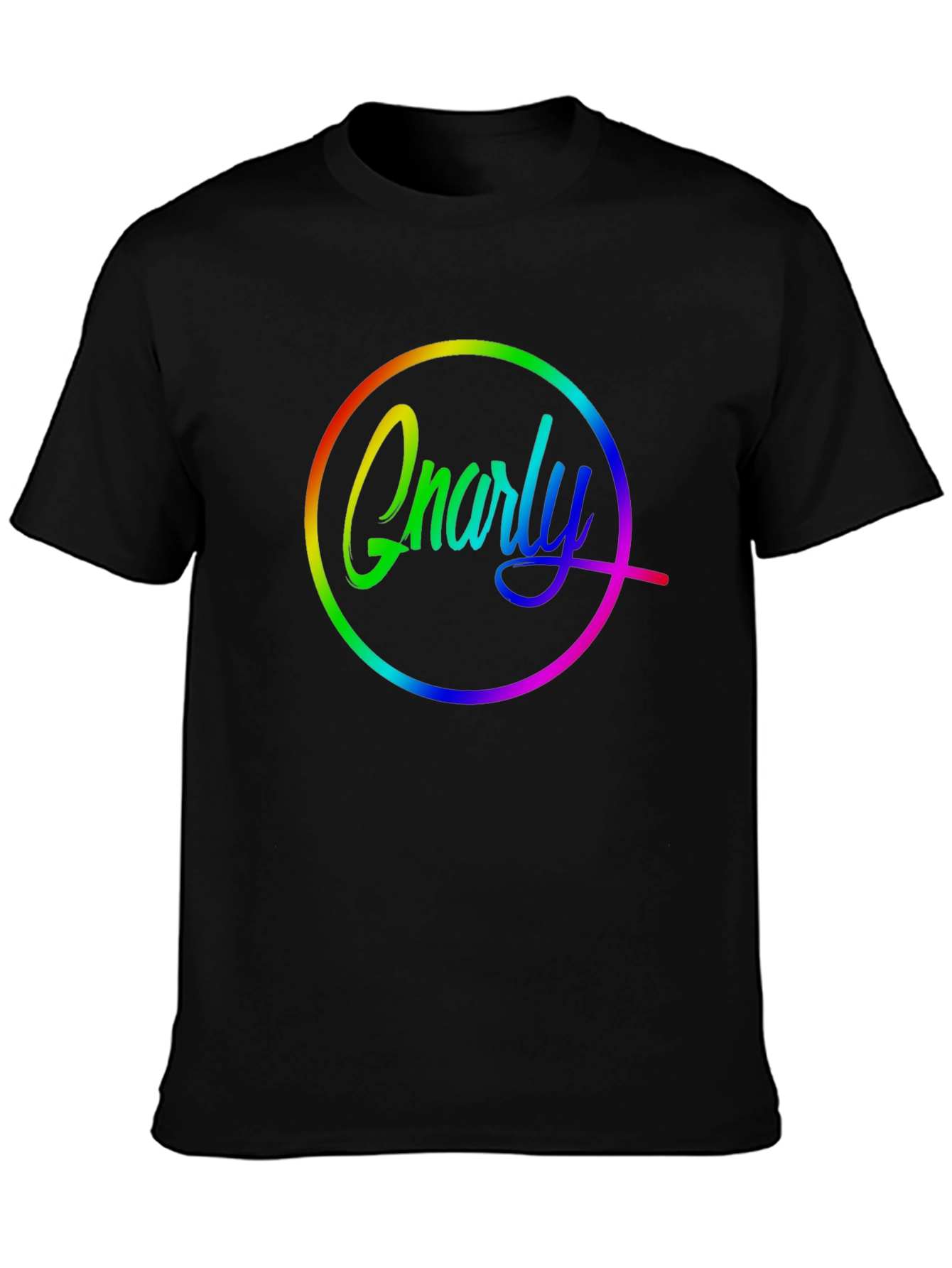 Black Gnarly Rainbow Graphic T-Shirt view 3