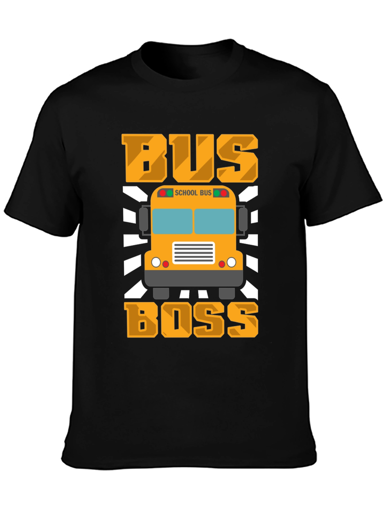 Black Bus Boss T-Shirt - School Bus Driver Apparel view 3