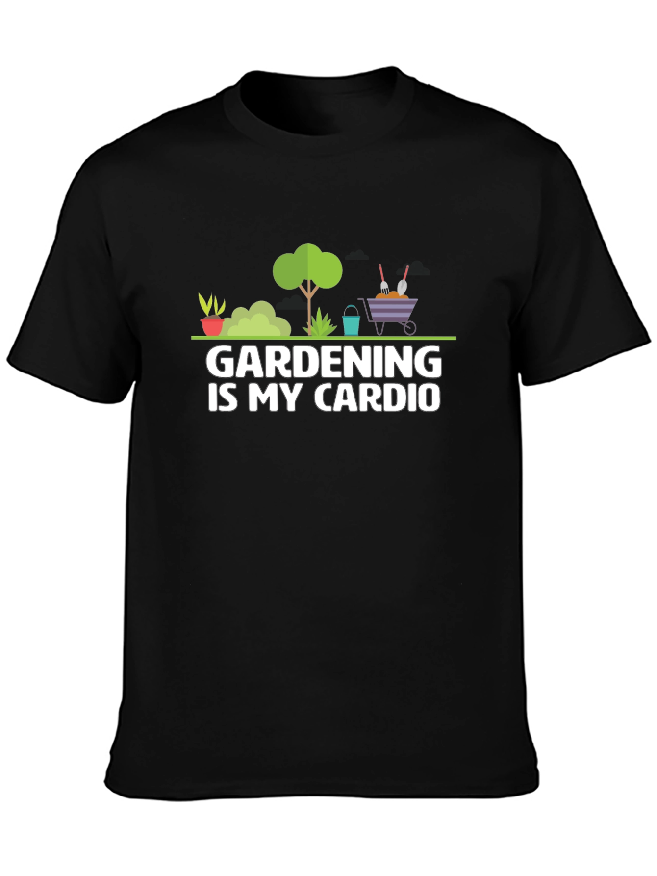 Black Gardening is My Cardio T-Shirt view 3
