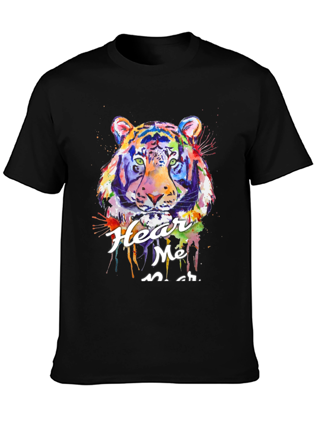 Black Vibrant Tiger Graphic Tee - Hear Me Roar! view 3