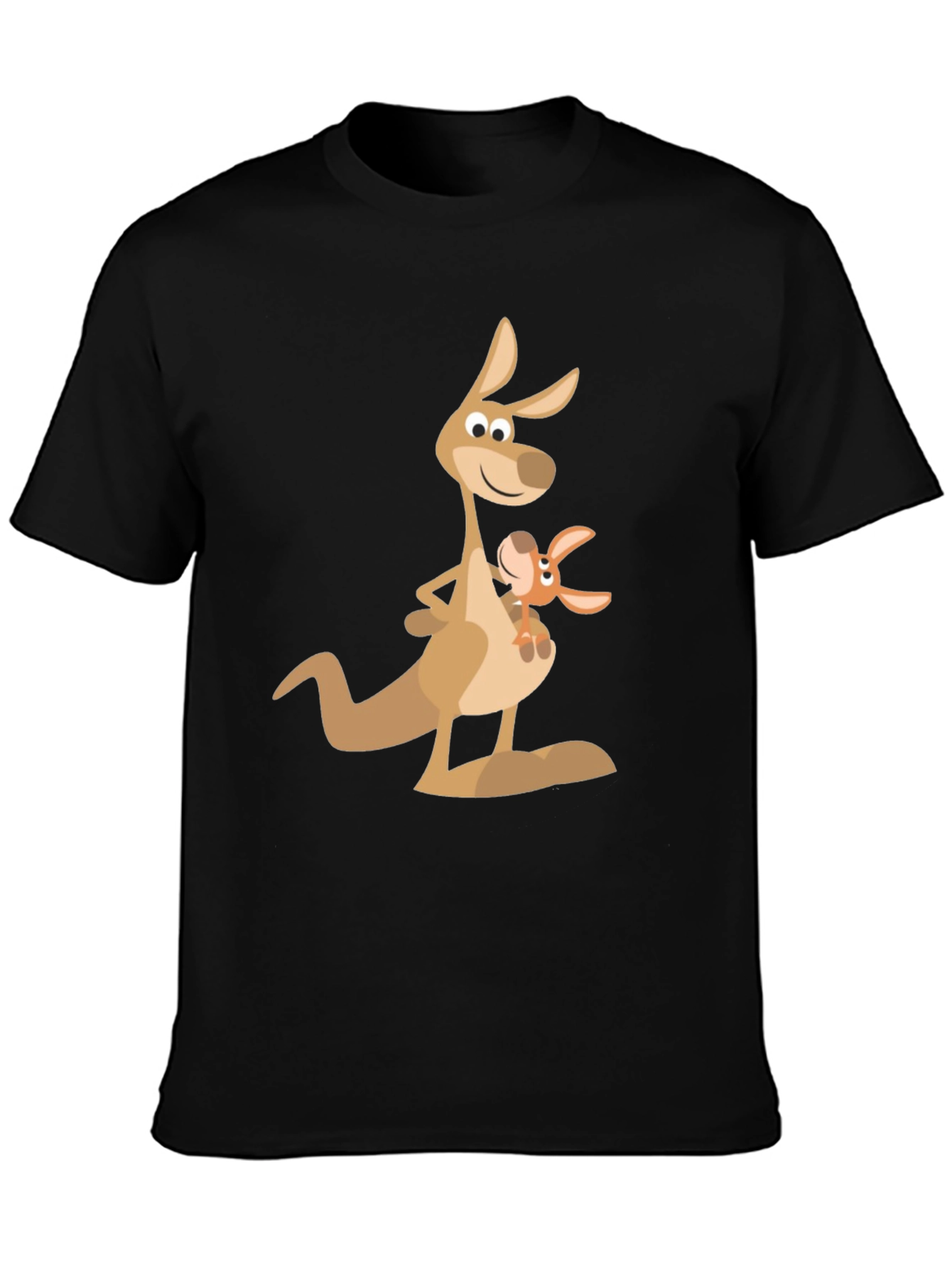 Black Kangaroo Graphic Tee - Casual Black T-Shirt view 3