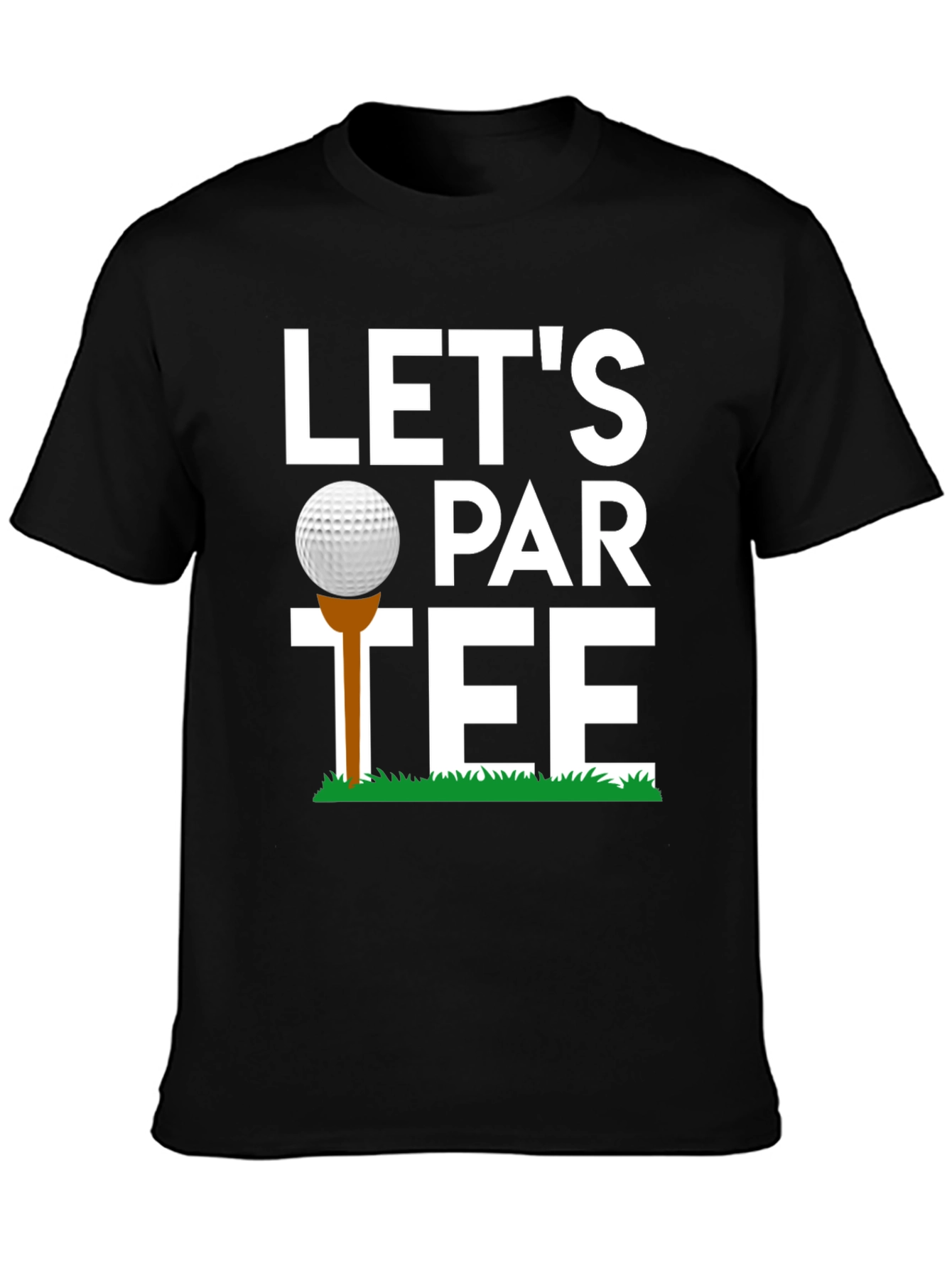 Black Let's Par-Tee Golf T-Shirt Funny Golfing Tee view 3