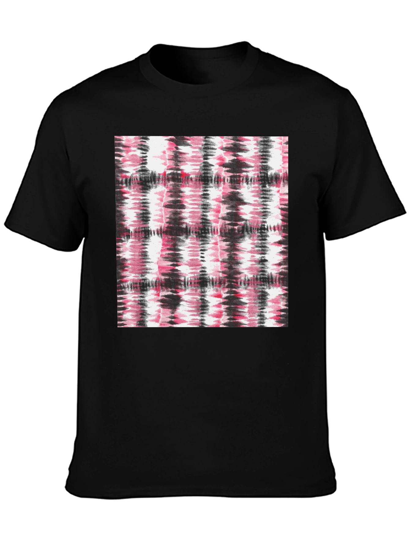 Black Abstract Tie-Dye Graphic Black T-Shirt view 3