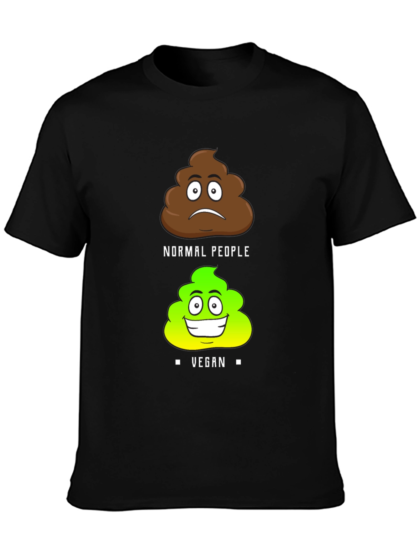 Black Vegan Poop Humor T-Shirt view 3