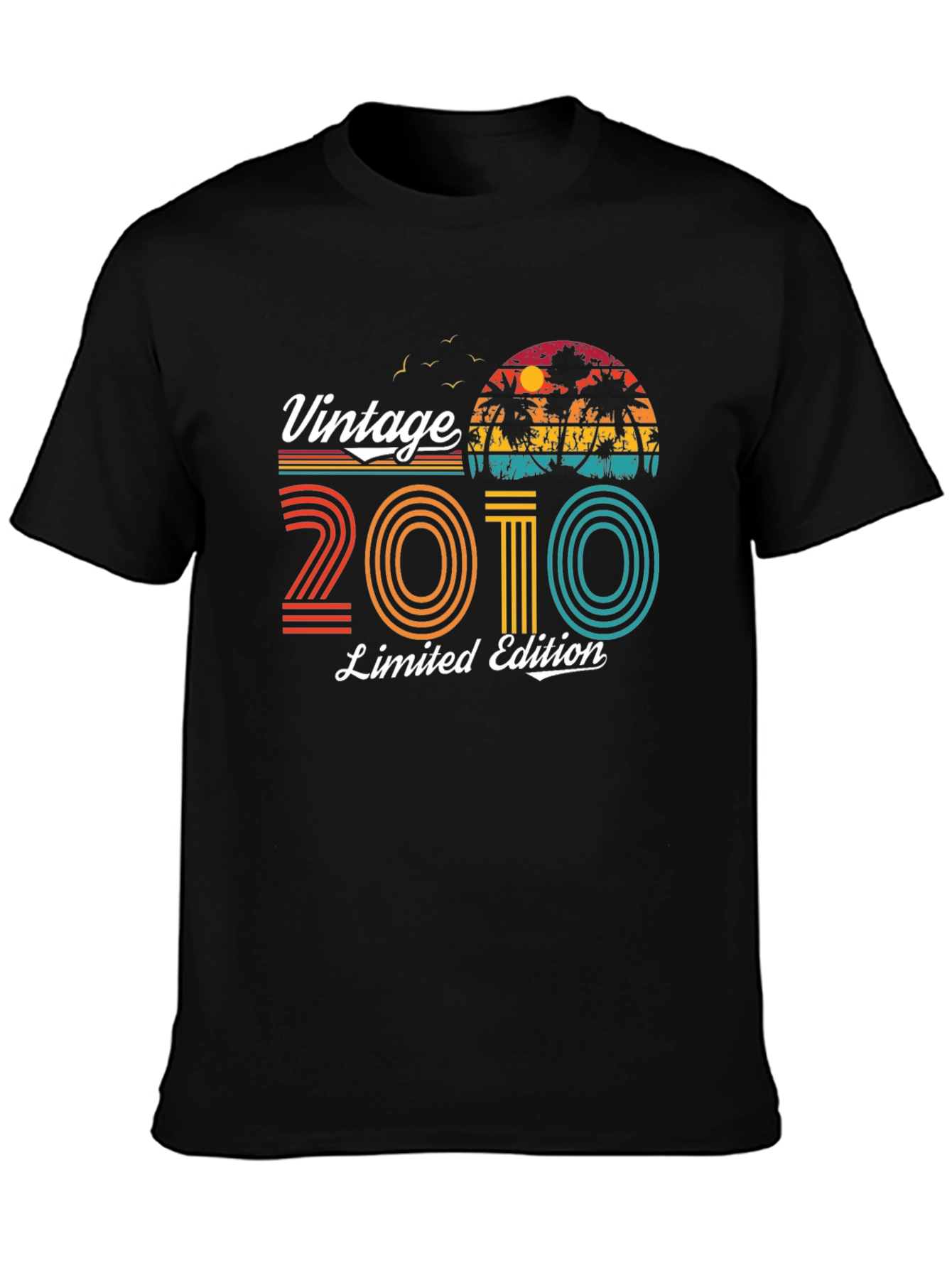 Black Vintage 2010 Limited Edition Retro T-Shirt view 3