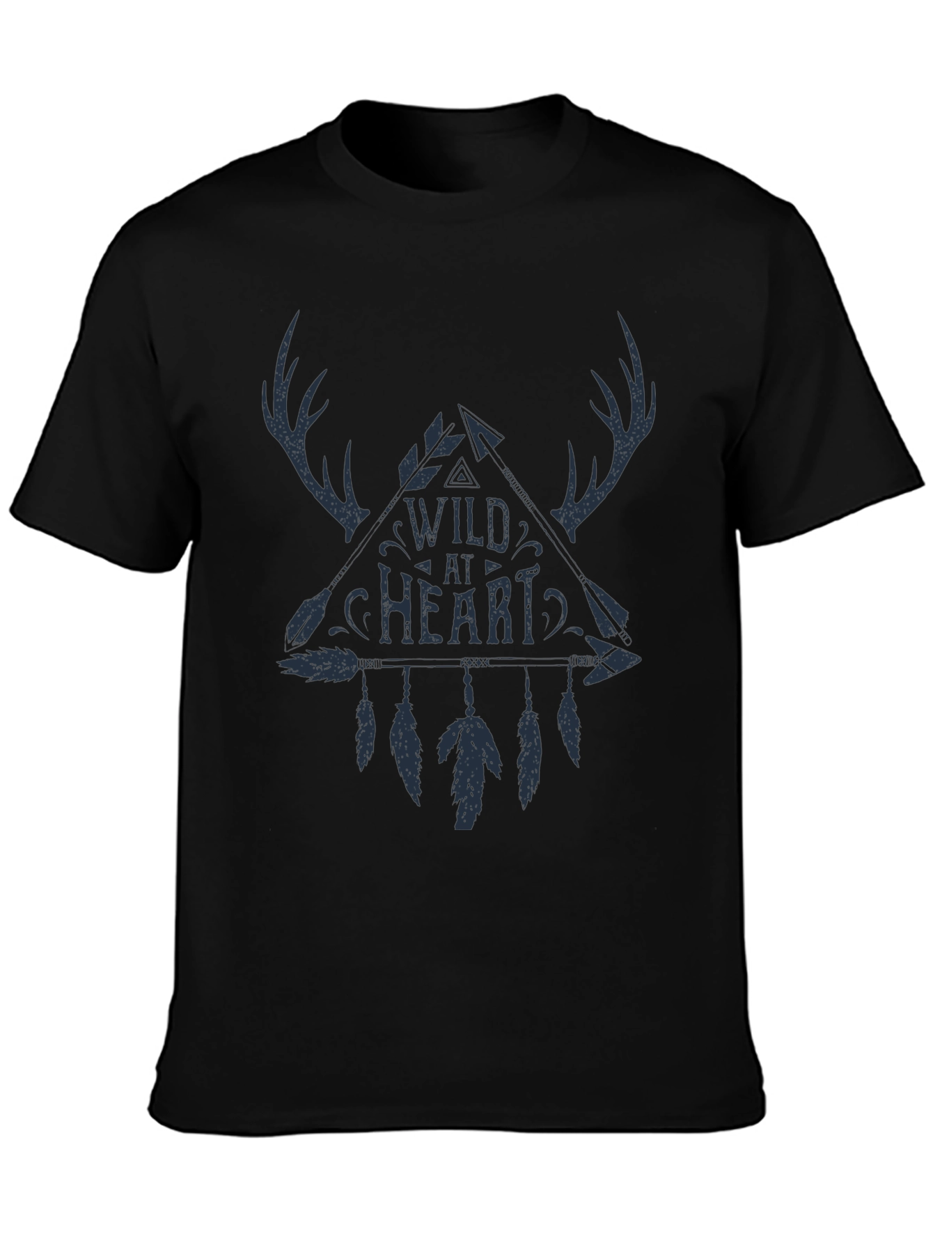 Black Wild at Heart Graphic Tee - Black Cotton Casual T-Shirt view 3