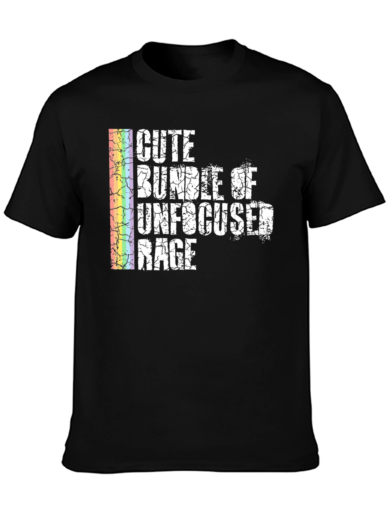 Black Cute Bundle Of Unfocused Rage T-Shirt view 3