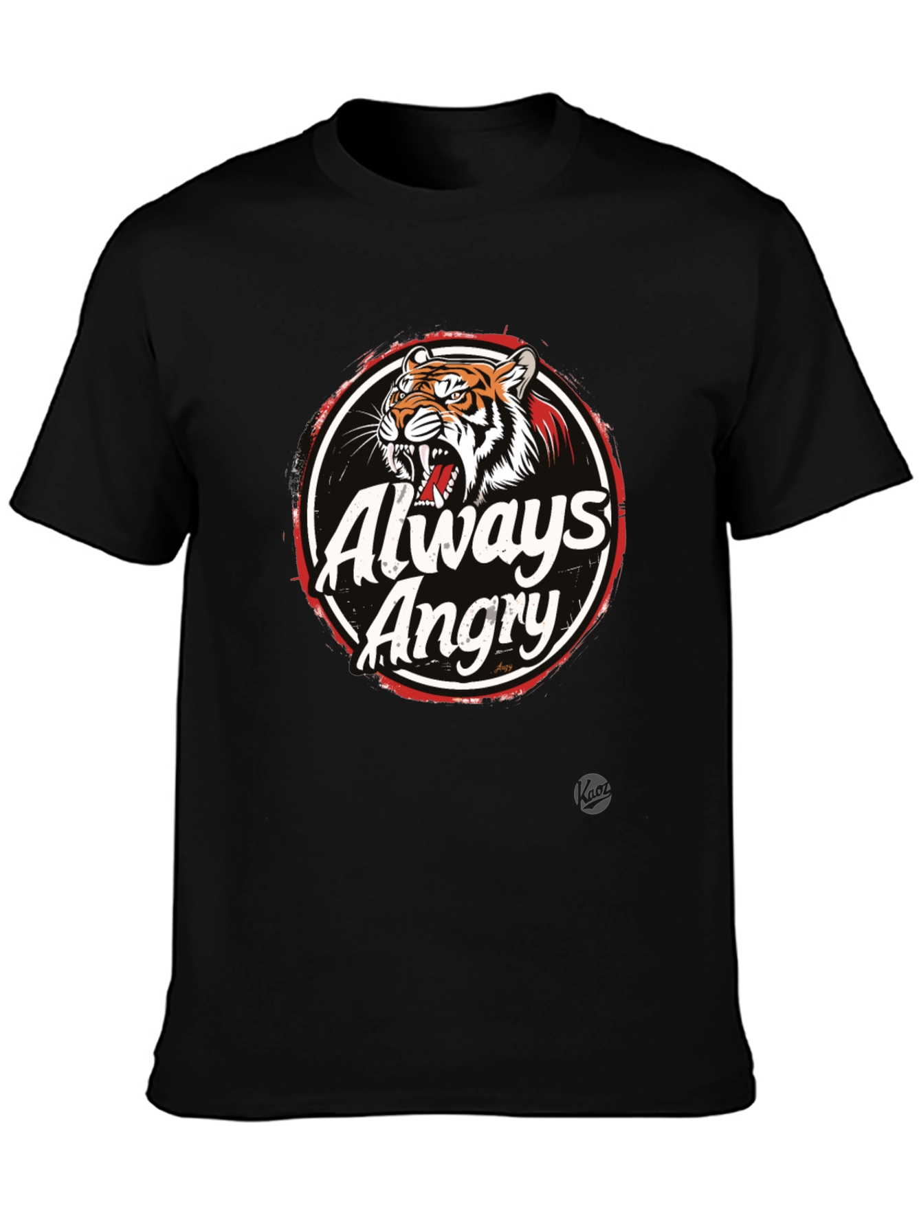 Black Always Angry Graphic T-Shirt - Men's Black Tee view 3