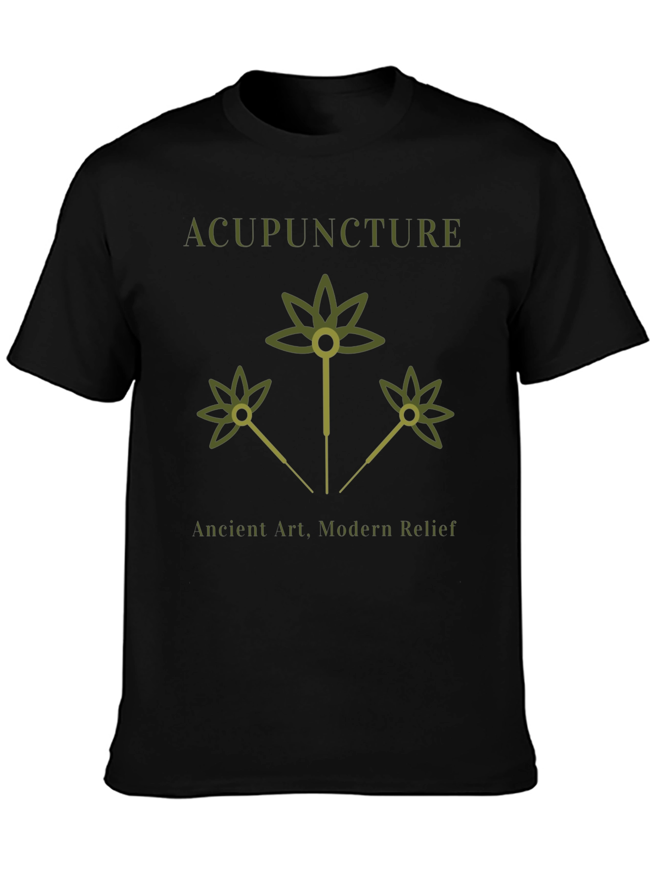 Black Acupuncture Tee - Ancient Art Modern Relief view 3