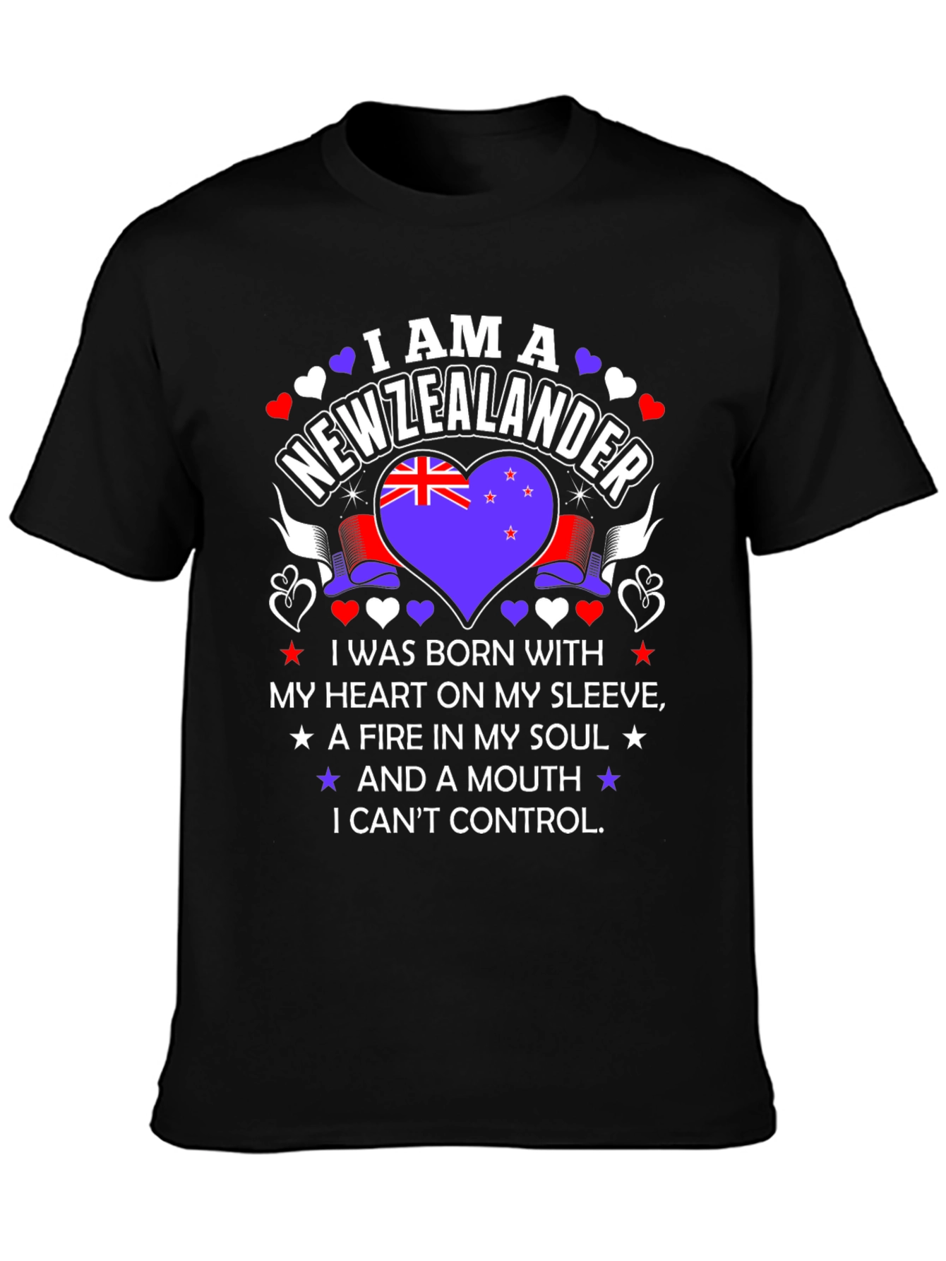 Black New Zealander Pride T-Shirt view 3
