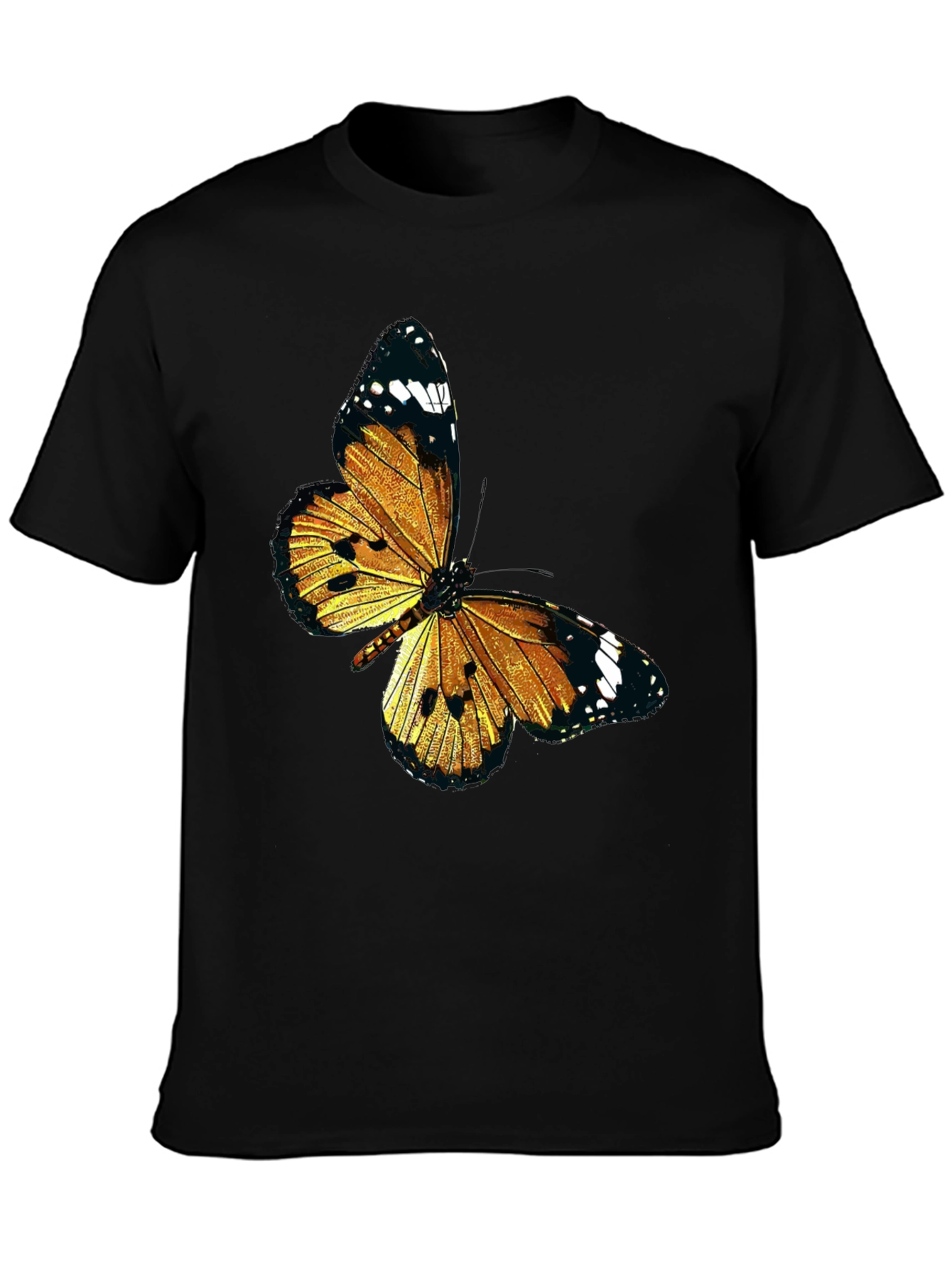 Black Butterfly Graphic Black T-Shirt view 3