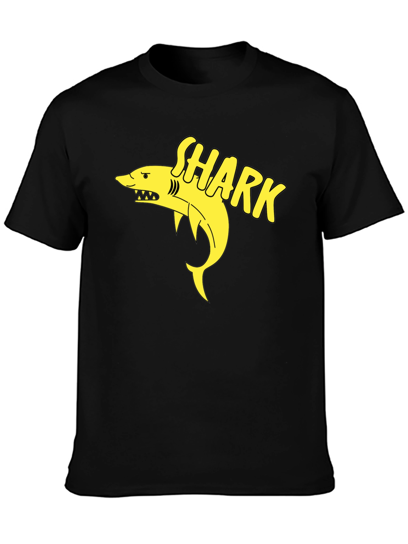 Black Shark Graphic Black T-Shirt - Casual Men's Tee view 3