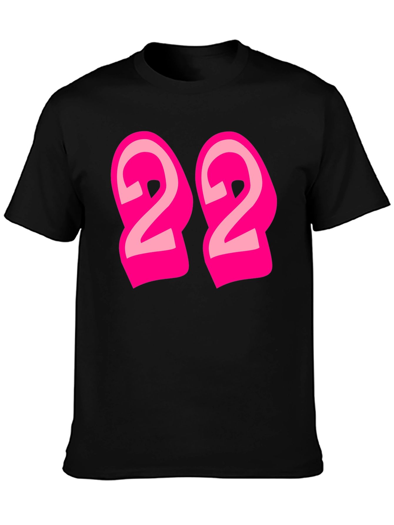 Black Bold Number 22 Graphic Tee - Black view 3