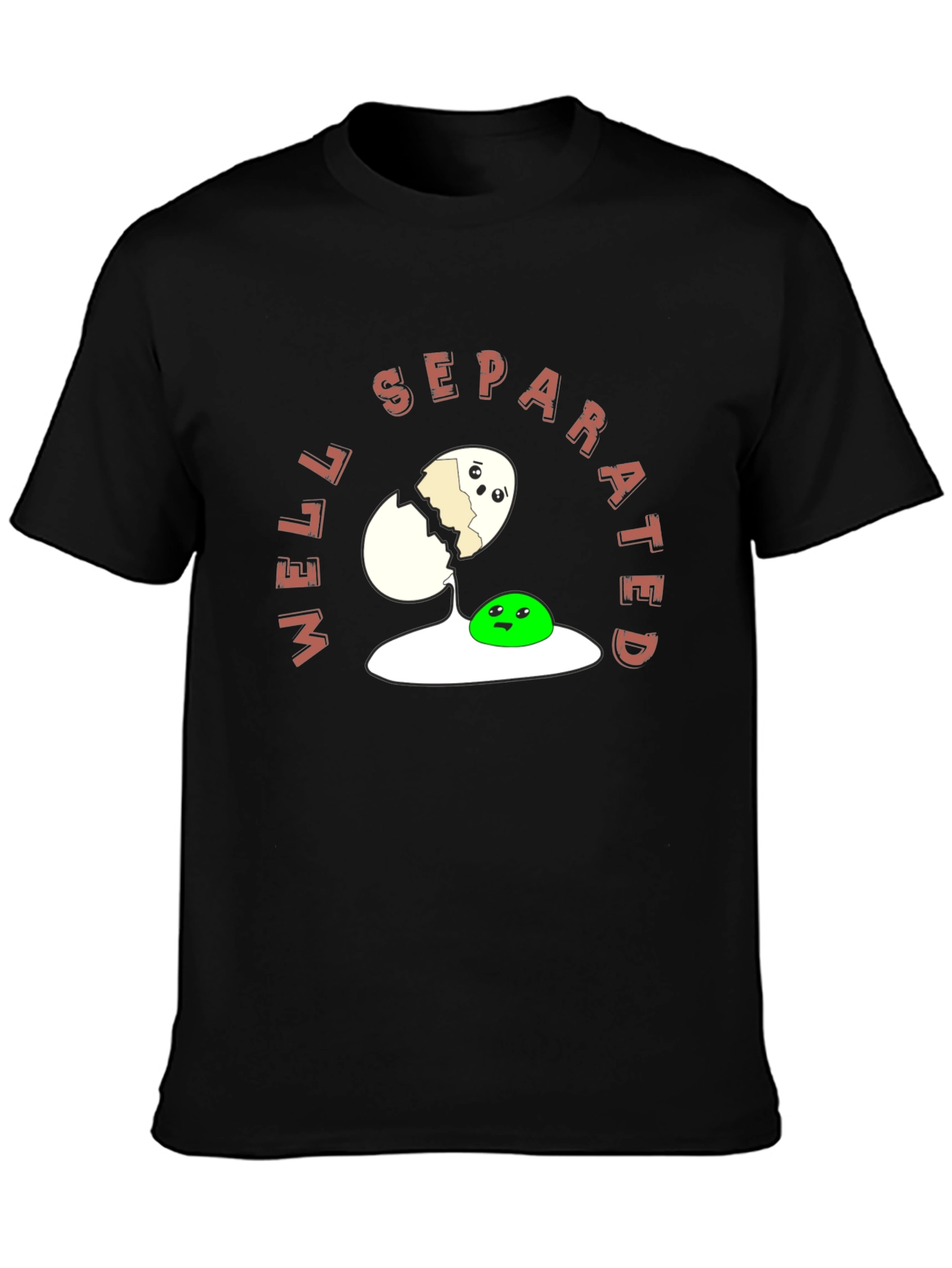 Black Well Separated Funny Egg T-Shirt view 3