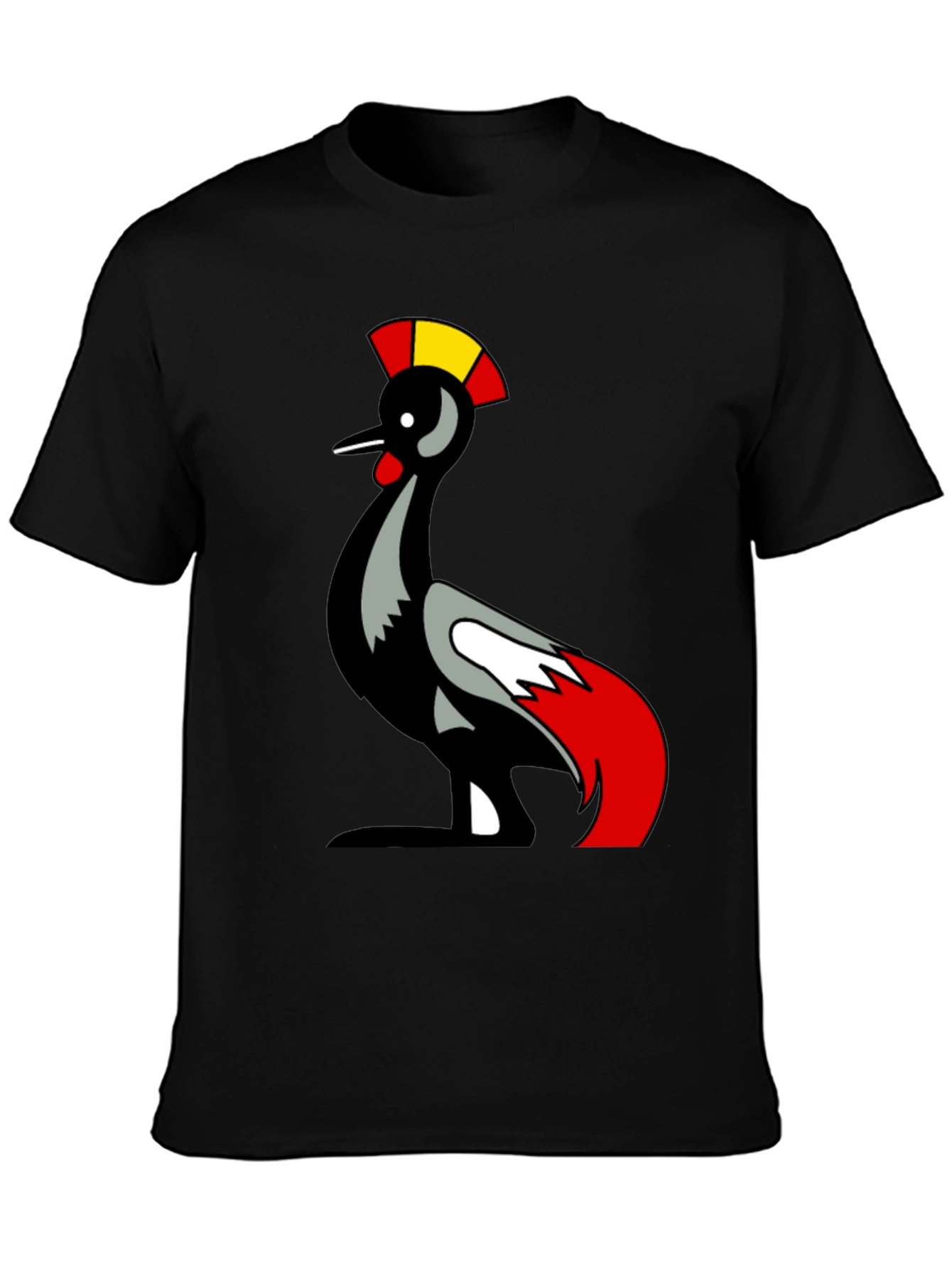 Black Unique Bird Graphic T-Shirt view 3
