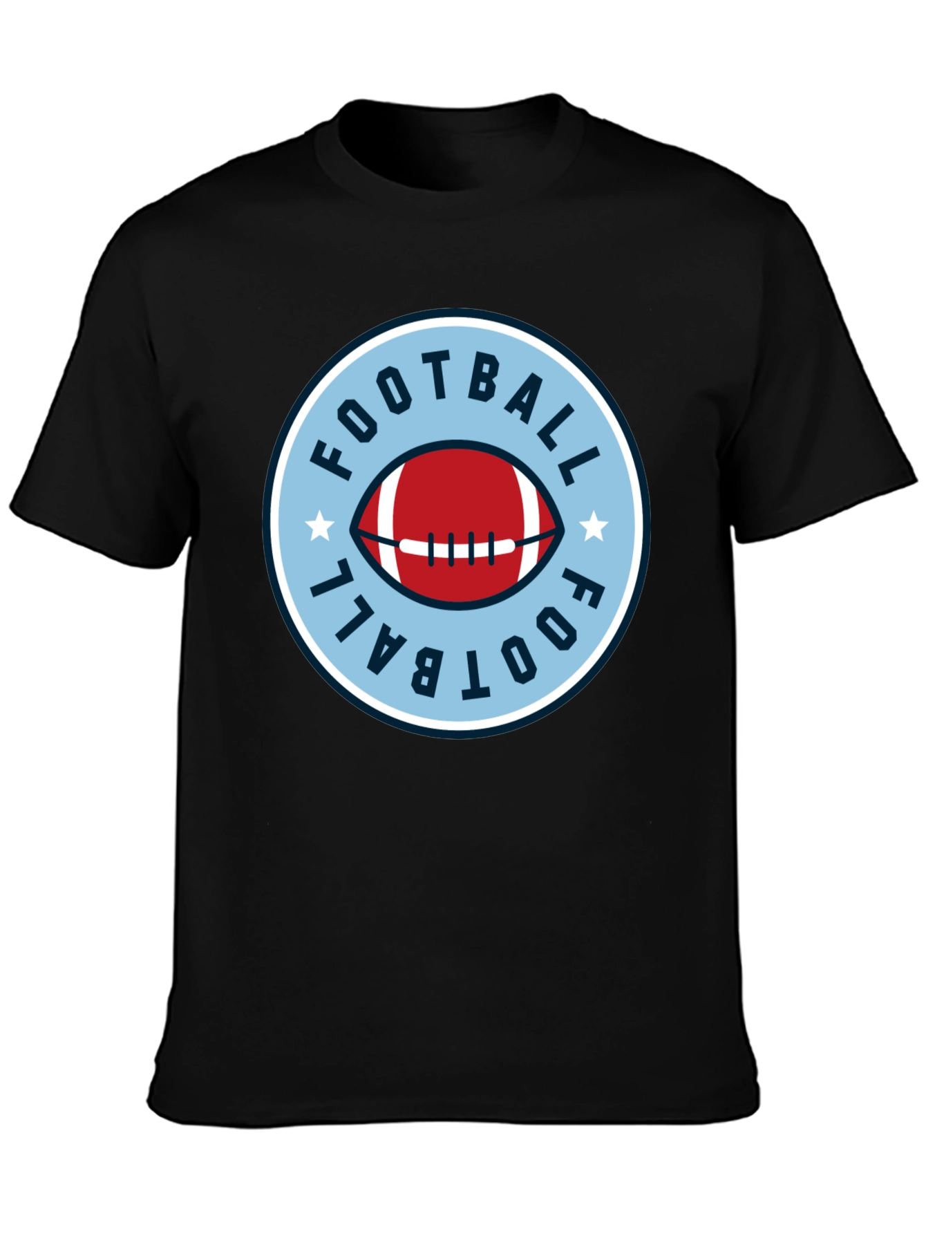 Black Football Graphic Tee - Classic Style view 3