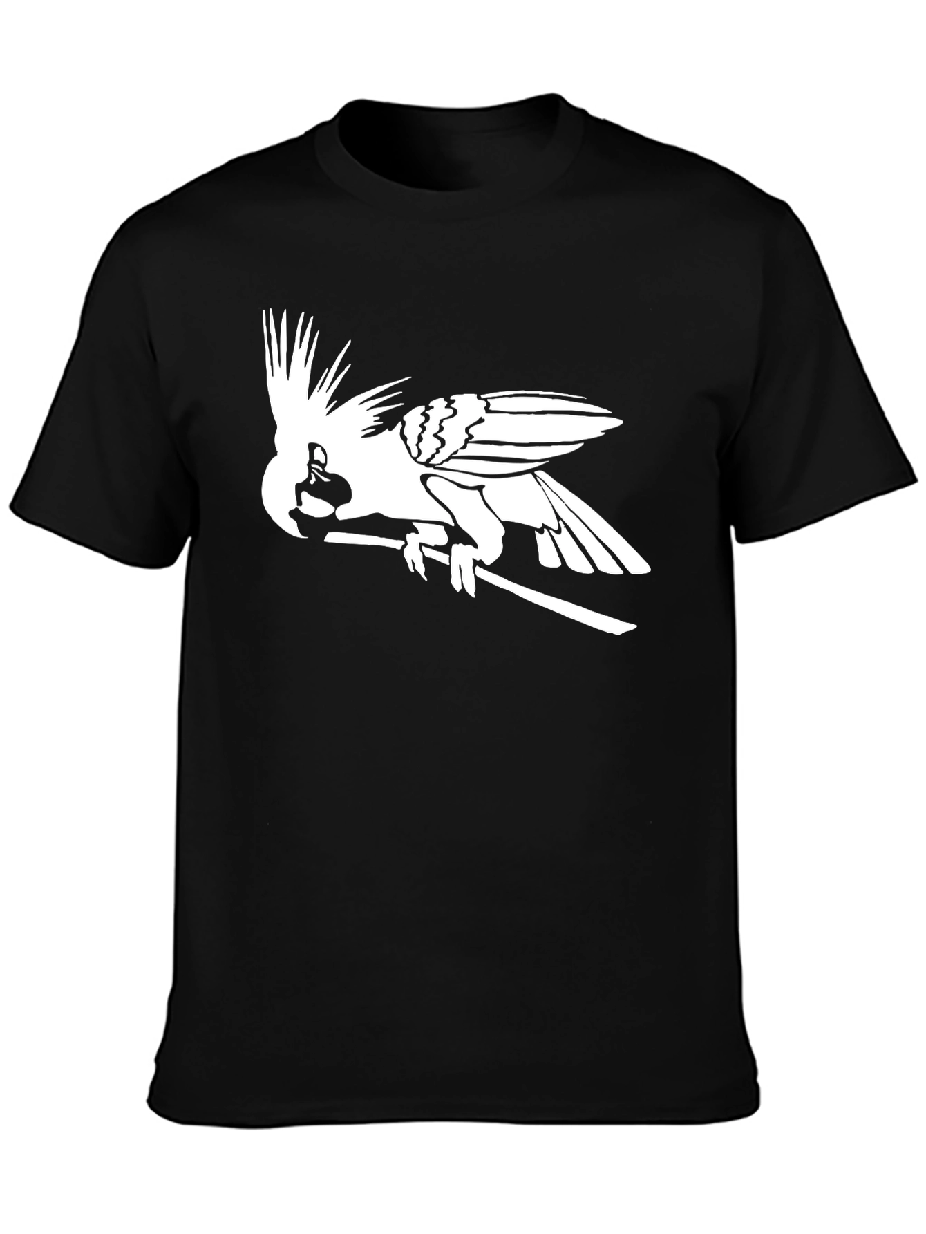 Black Cockatoo Graphic Tee - Black Cotton Blend view 3