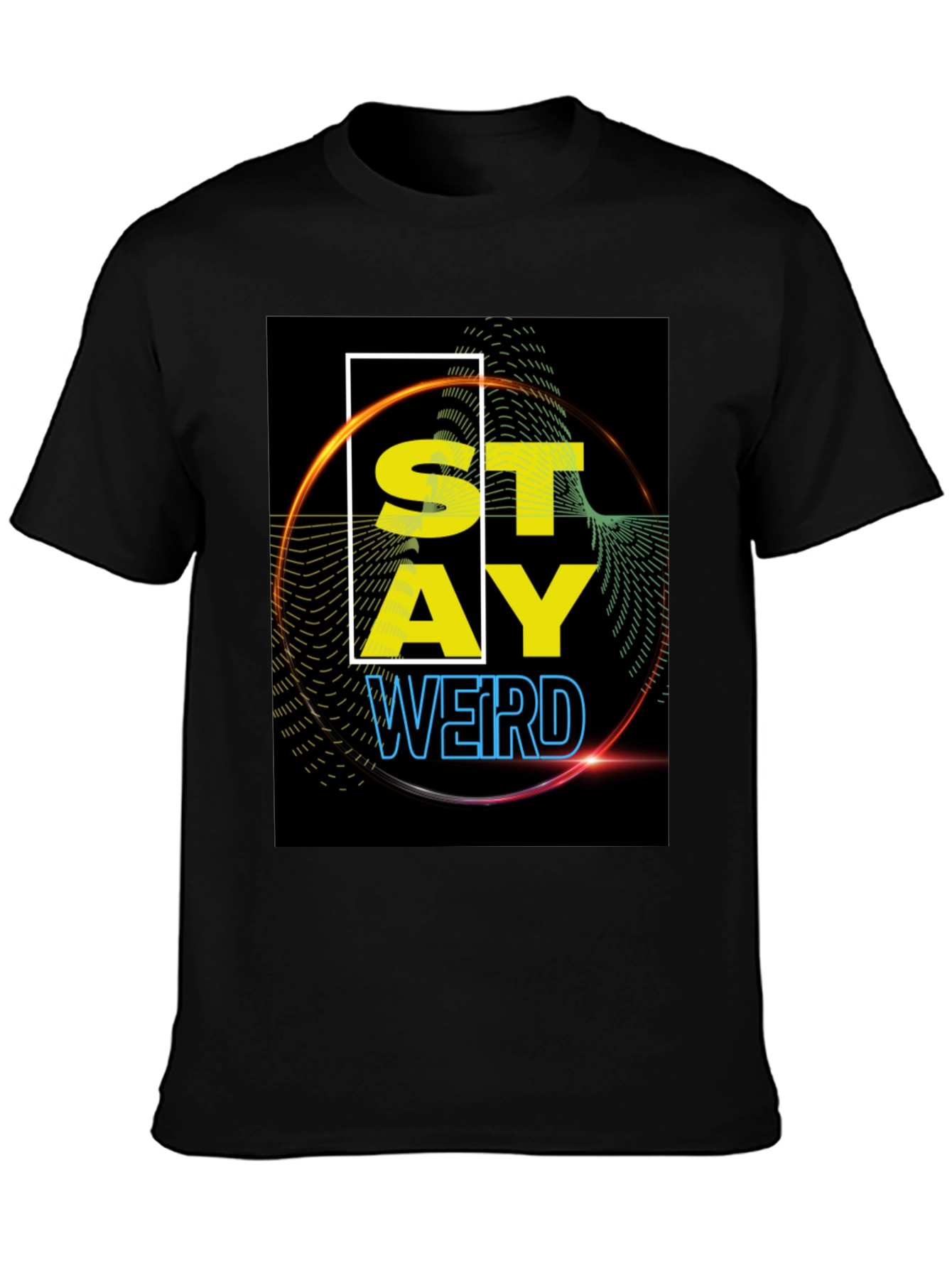 Black Stay Weird Graphic Tee - Black view 3