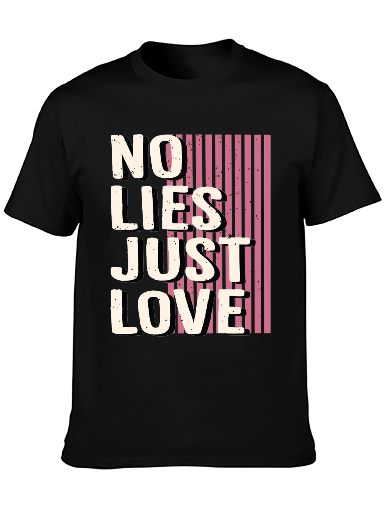 Black No Lies Just Love Graphic Tee - Black view 3
