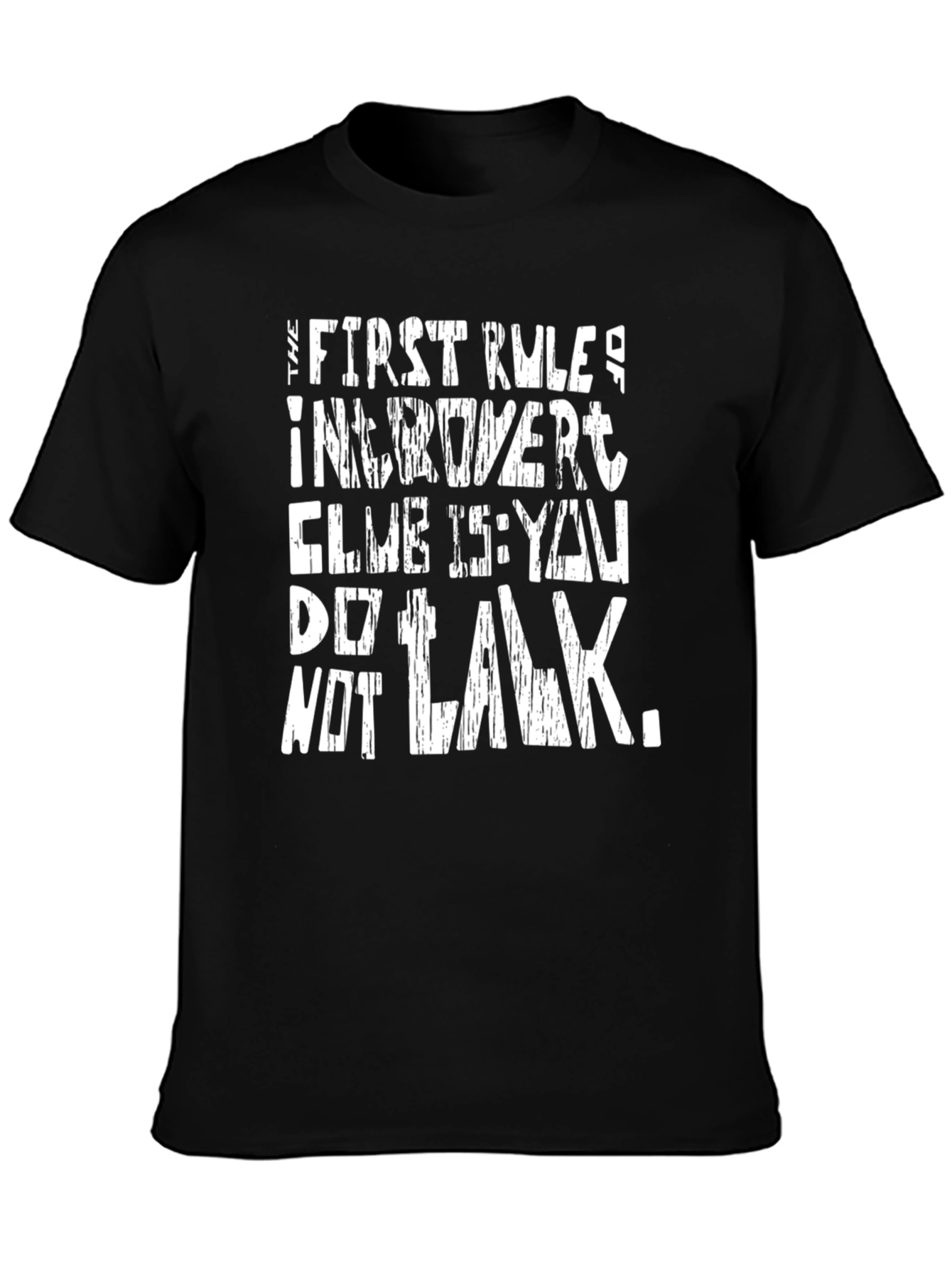 Black Introvert Club Rule Black Graphic Tee view 3